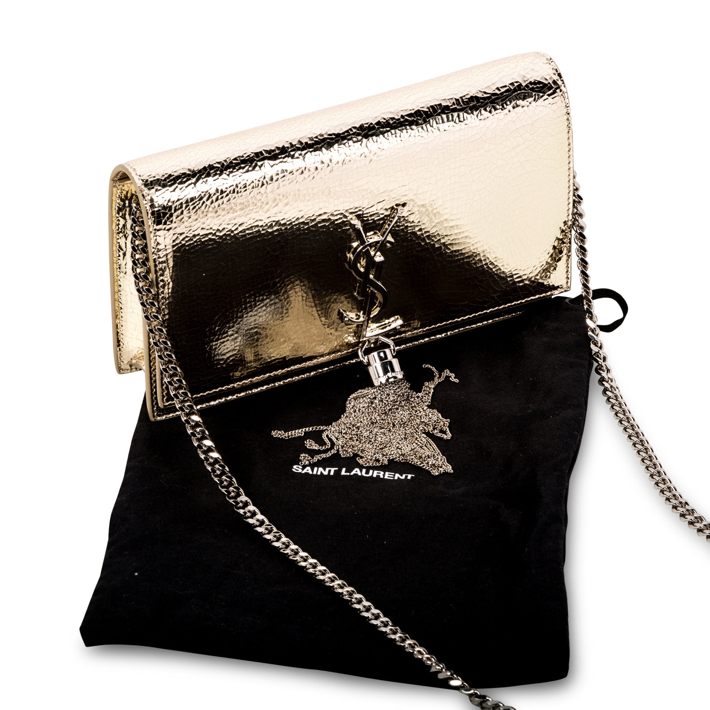 Saint Laurent Metallic Kate Tassel Bag