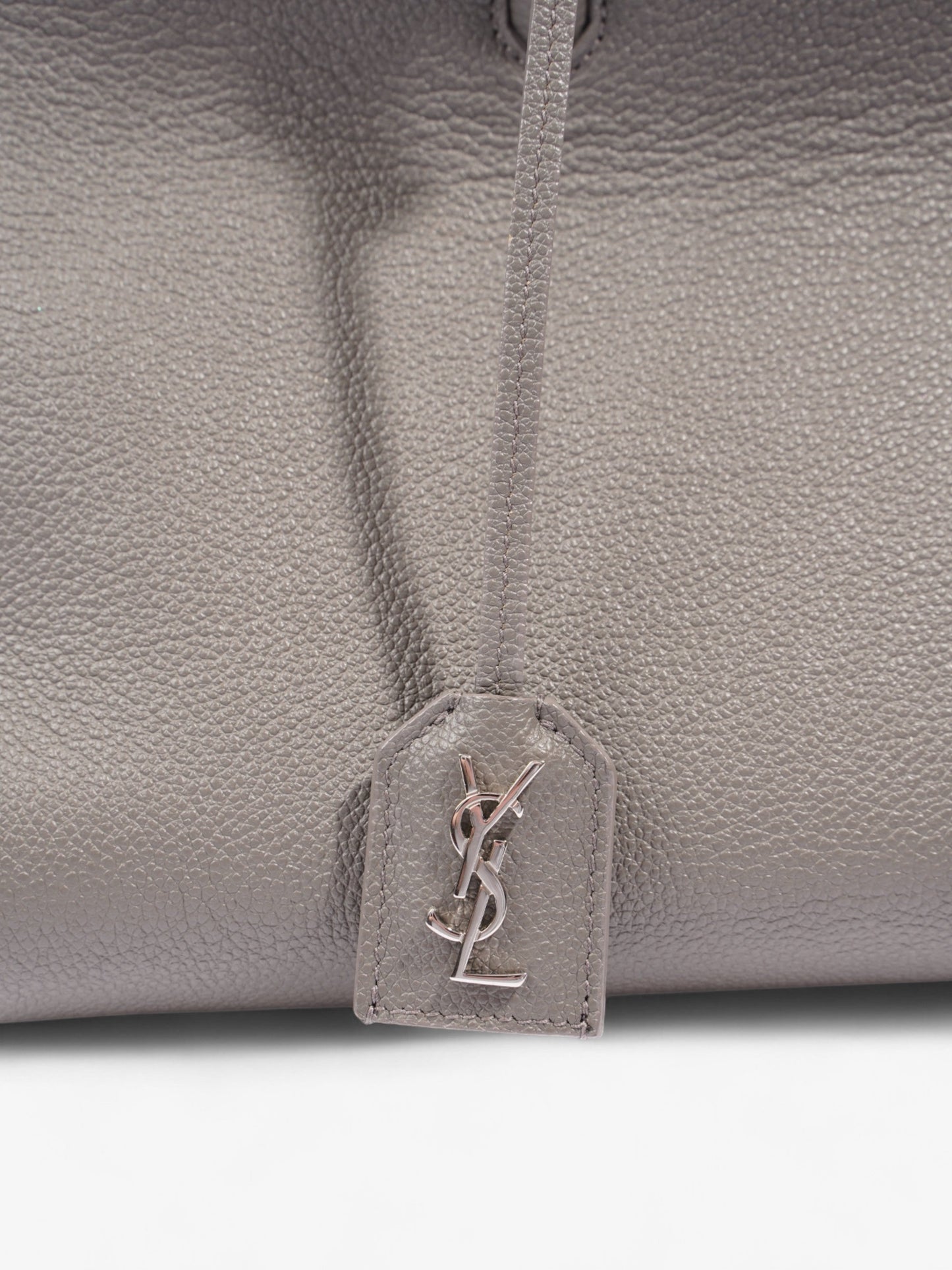 Saint Laurent Rive Gauche Cabas Tote Grey Grained Leather