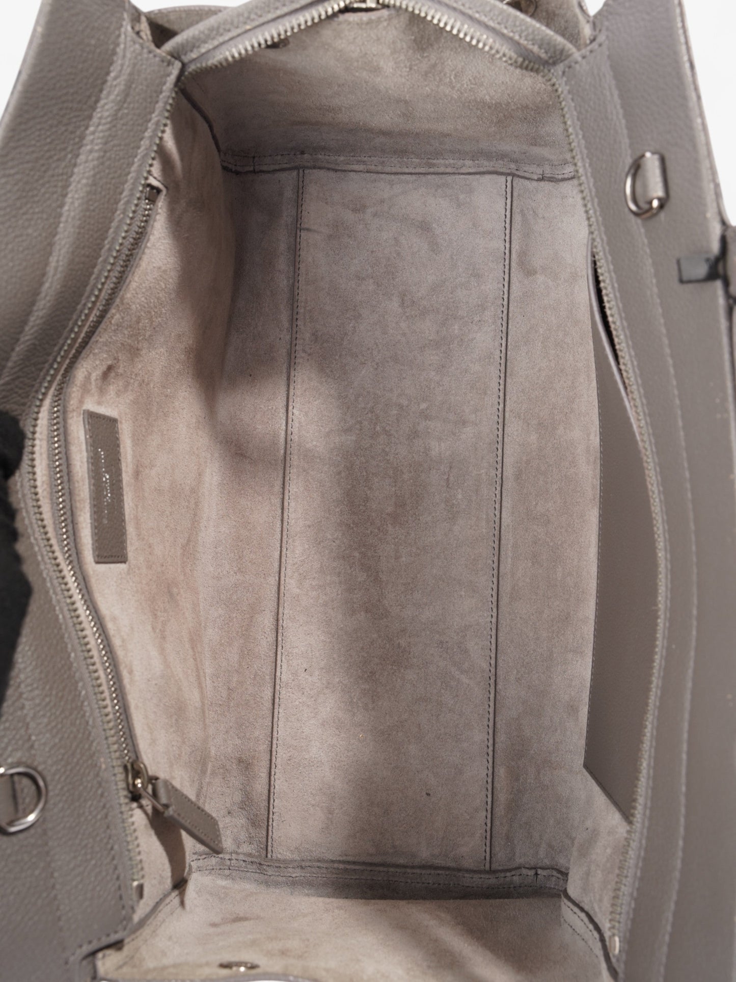 Saint Laurent Rive Gauche Cabas Tote Grey Grained Leather