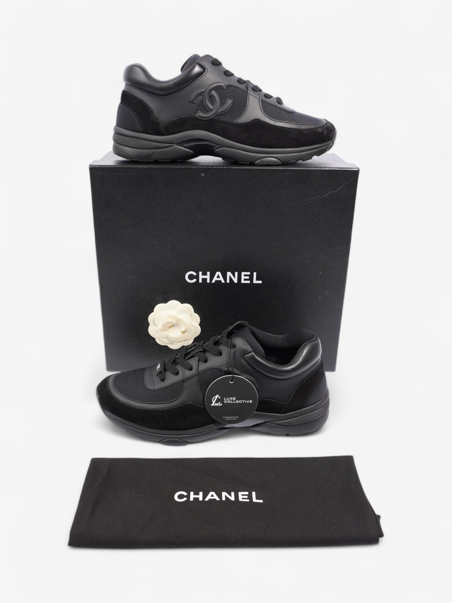 Chanel CC Logo Sneakers Black Suede EU 41 UK 7