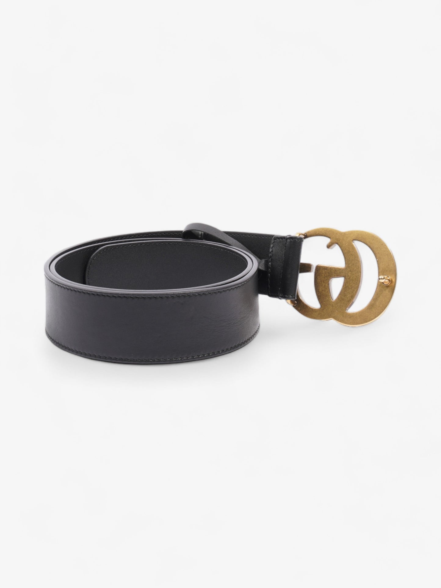 Gucci GG Marmont 2015 Re-Edition Wide Belt Black Leather 80cm / 32"
