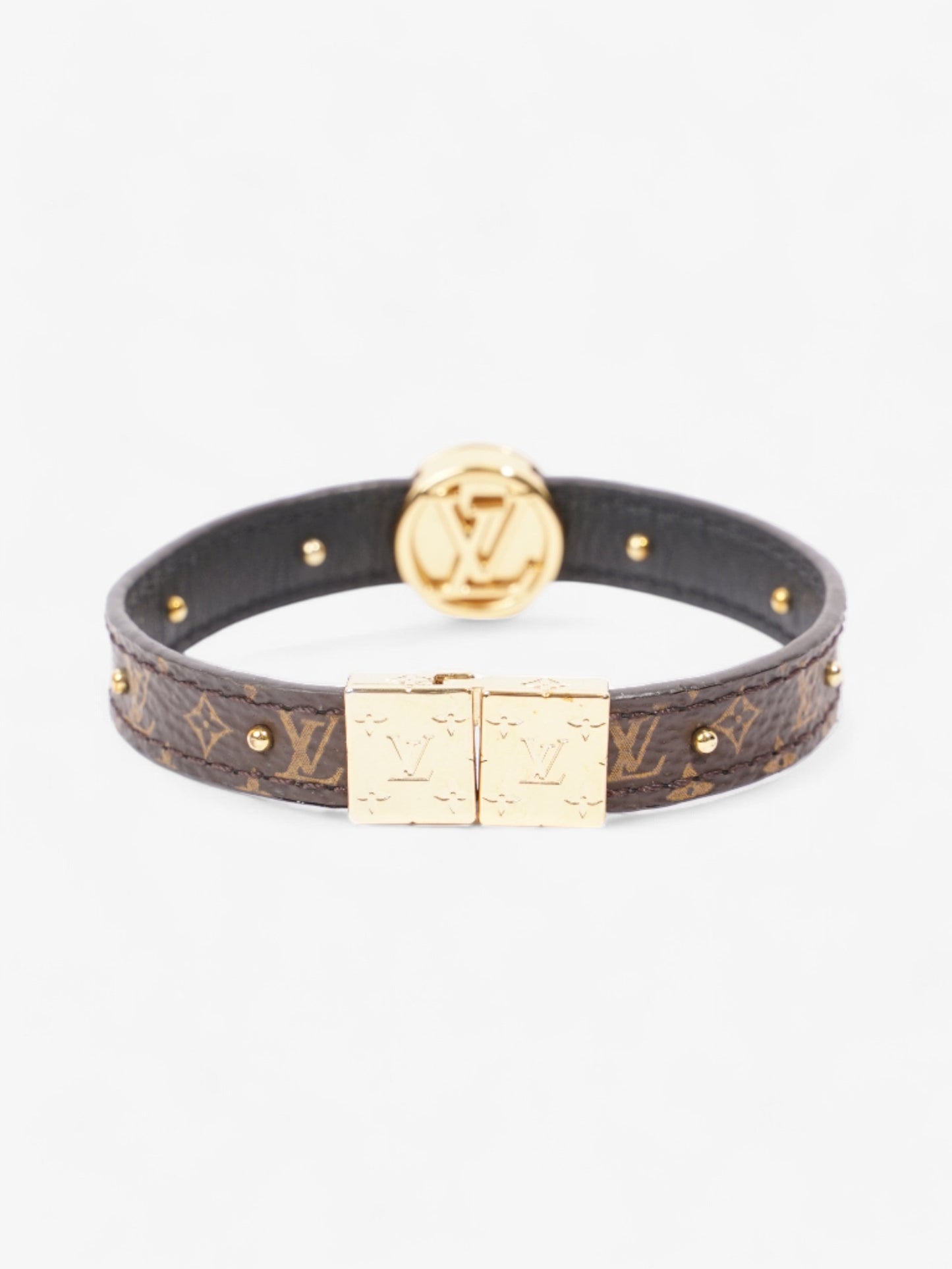 Louis Vuitton LV Circle Reversible Bracelet Monogram / Gold / Black Canvas Medium
