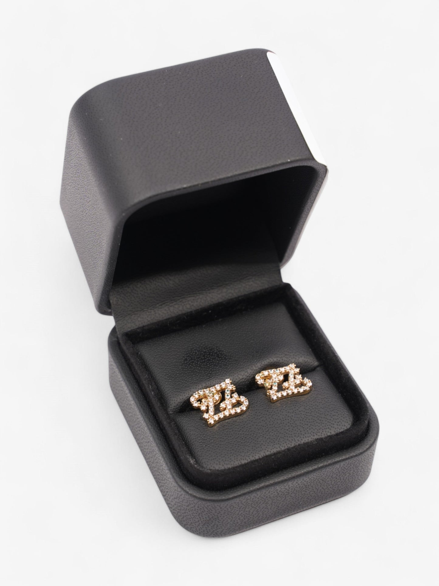 Fendi FF Earrings Gold / White Base Metal