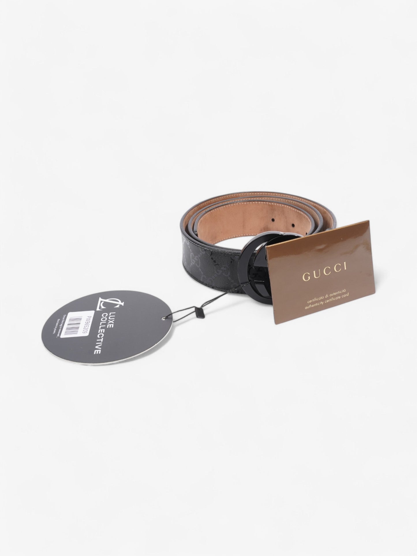 Gucci Interlocking G Belt Black Canvas 95cm / 38"