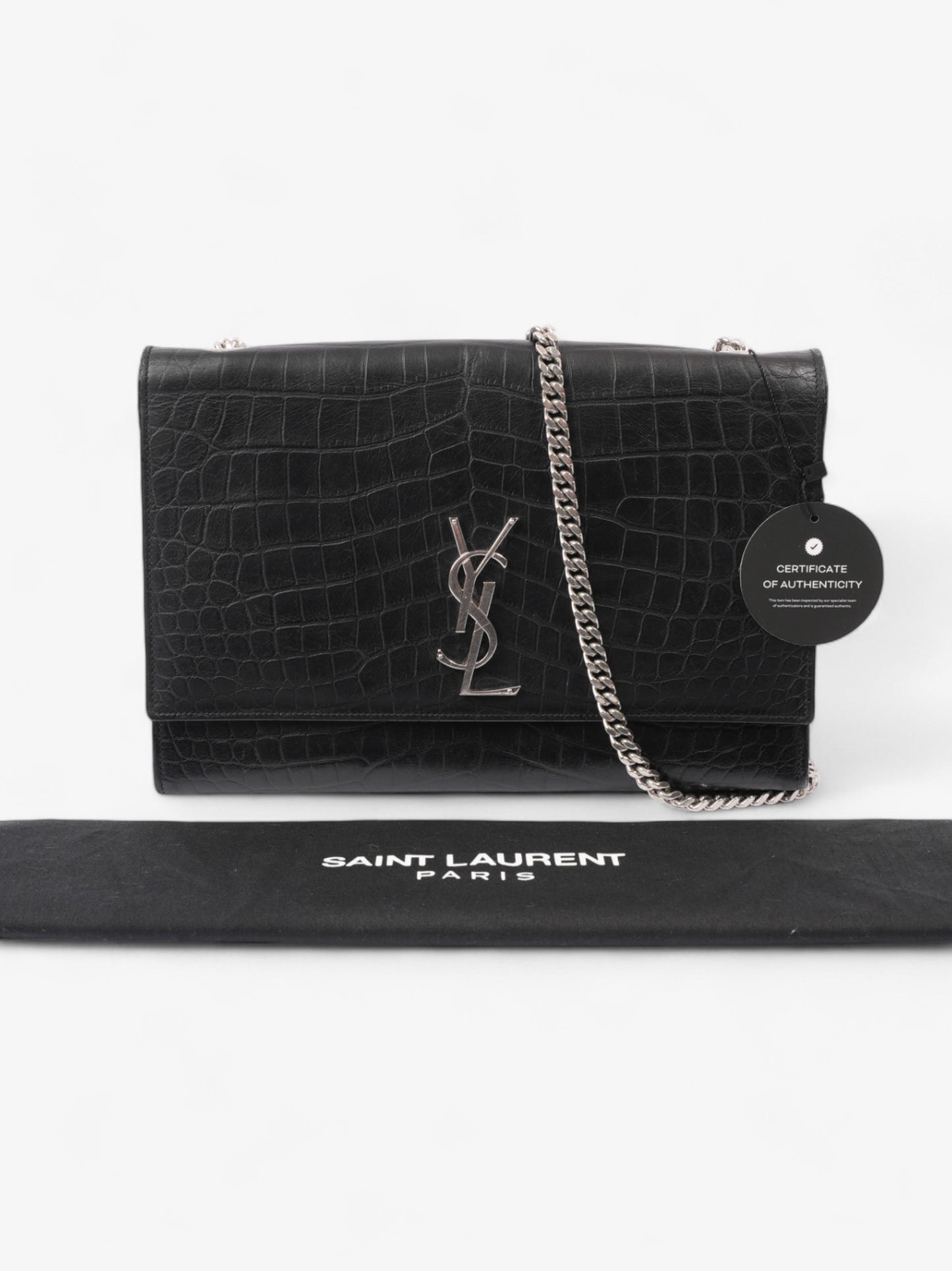 Saint Laurent Kate Black Embossed Leather