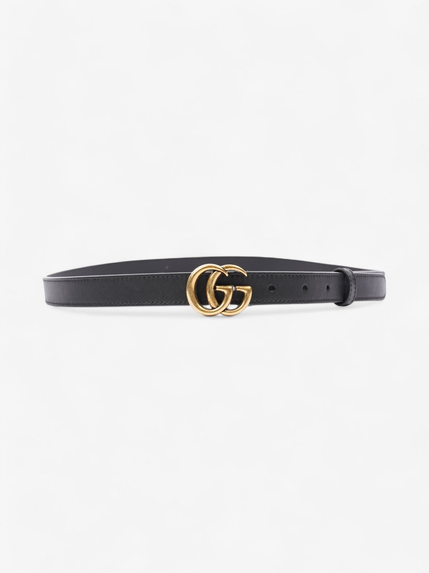 Gucci GG Marmont Thin Belt Black / Gold Leather 95cm / 38"