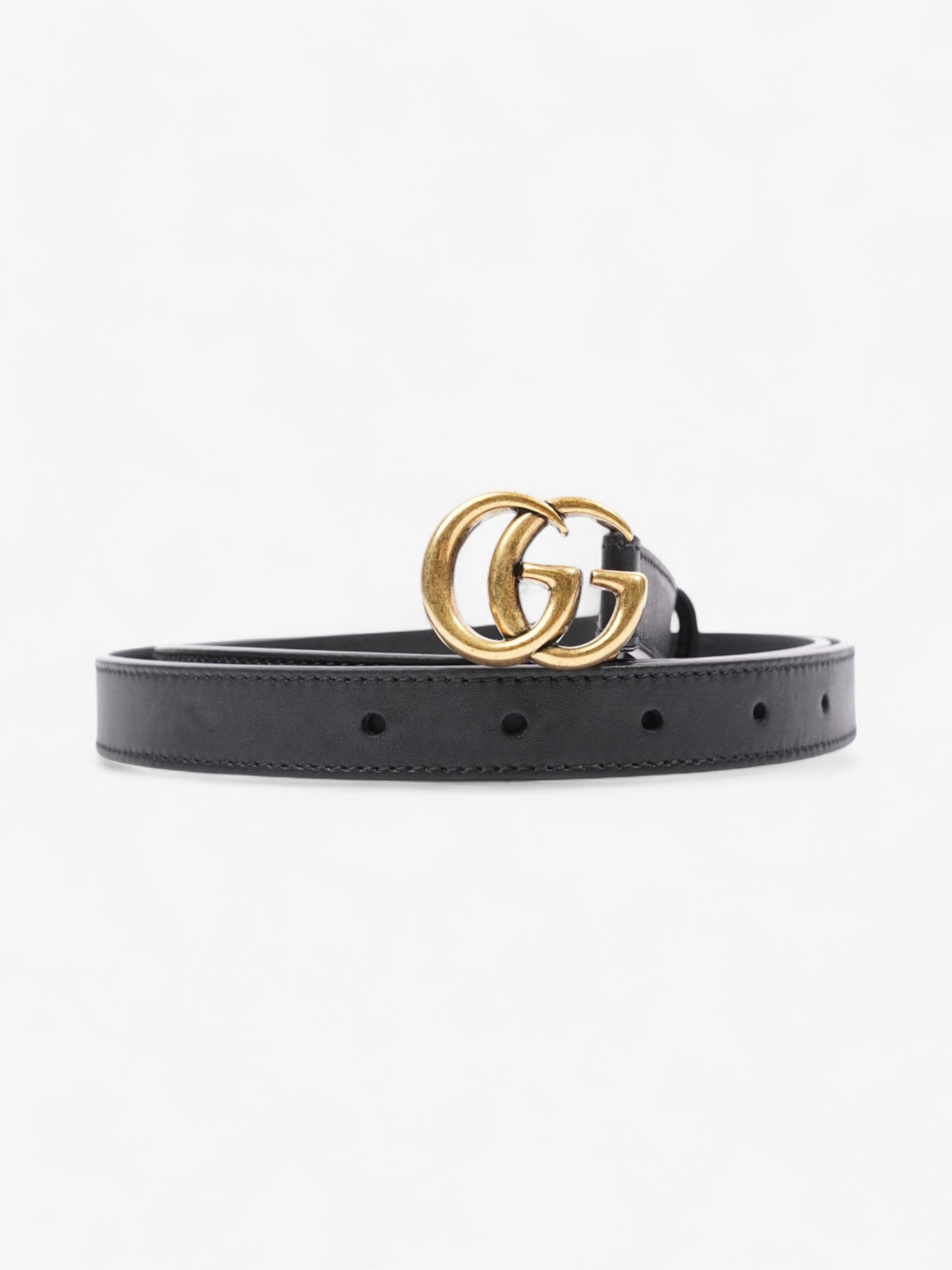 Gucci GG Marmont Thin Belt Black / Gold Leather 95cm / 38"