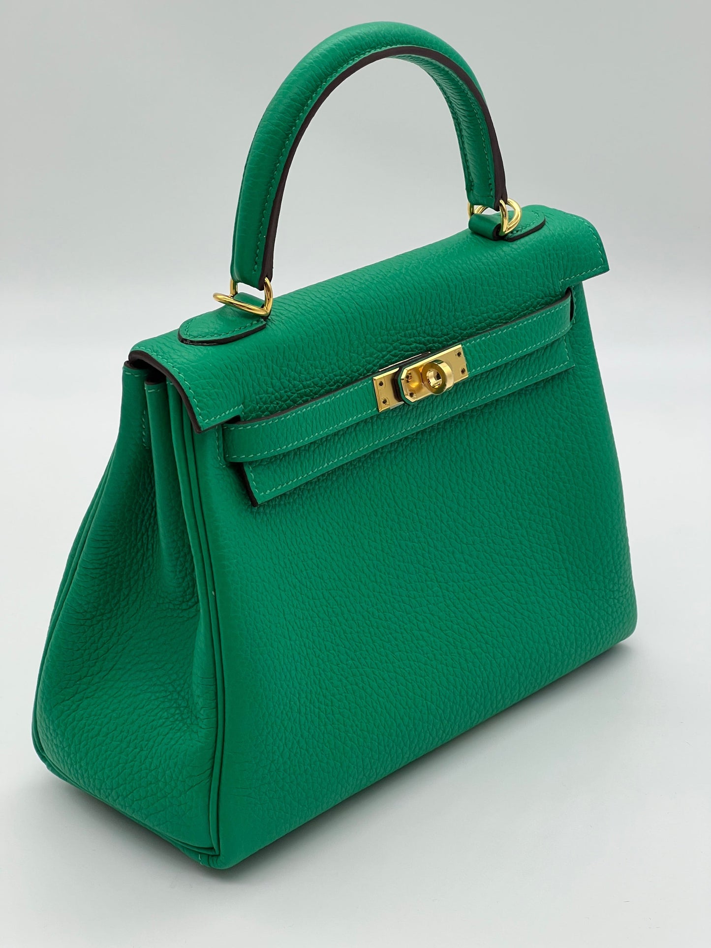 Hermes Kelly 25 Retourne Veau Togo Perso Menthe