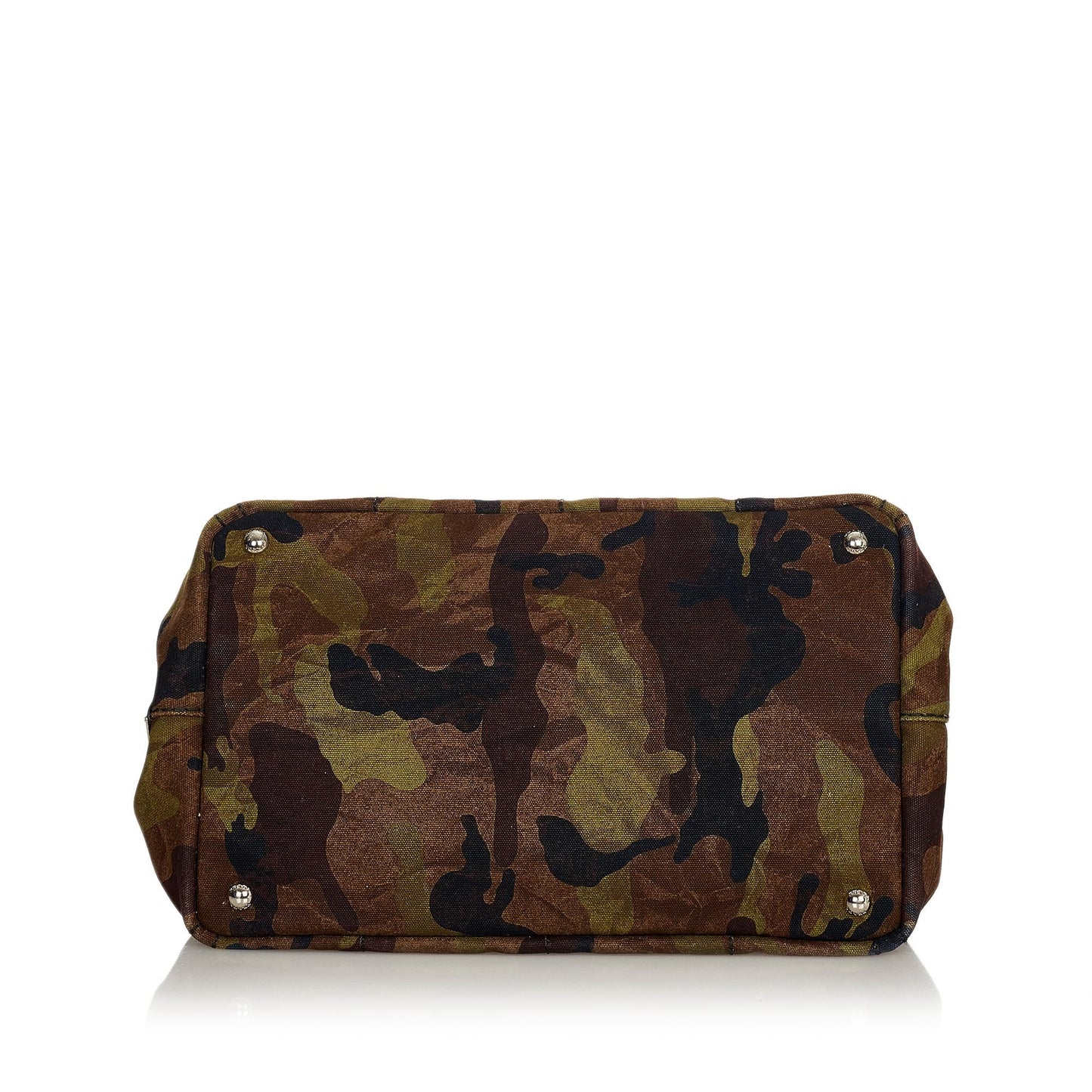 Prada Canapa Logo Camouflage Canvas Satchel (SHG-24696)