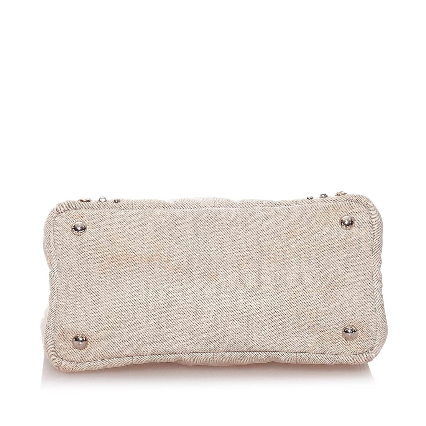 Prada Canapa Studded Canvas Satchel (SHG-28199)