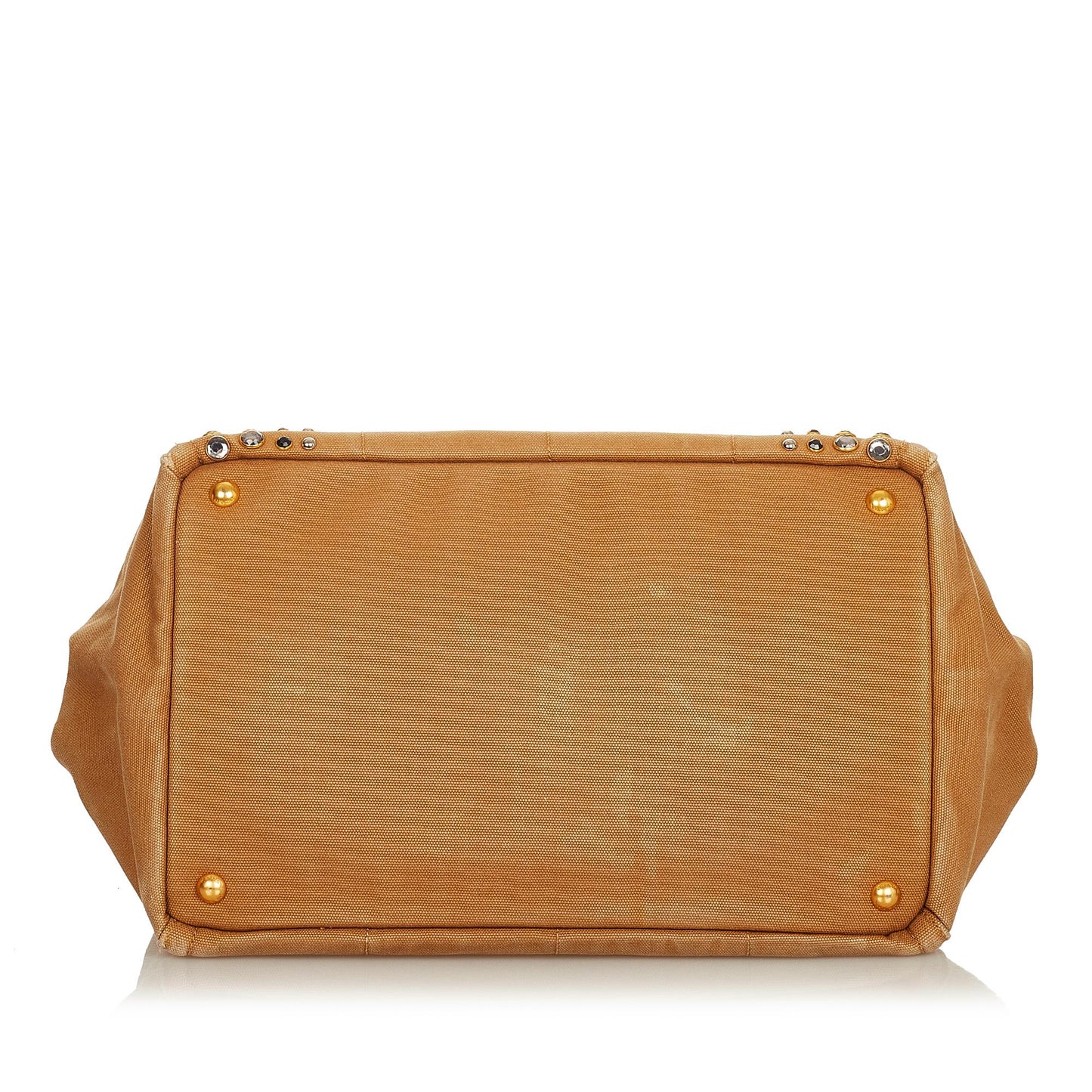 Prada Canapa Studded Canvas Tote Bag (SHG-26057)