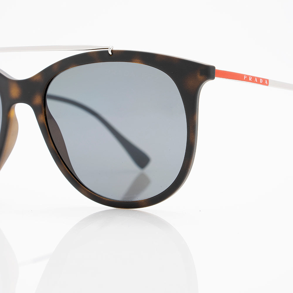 Prada Polarized Linea Rossa Round Sunglasses (SHF-20826)