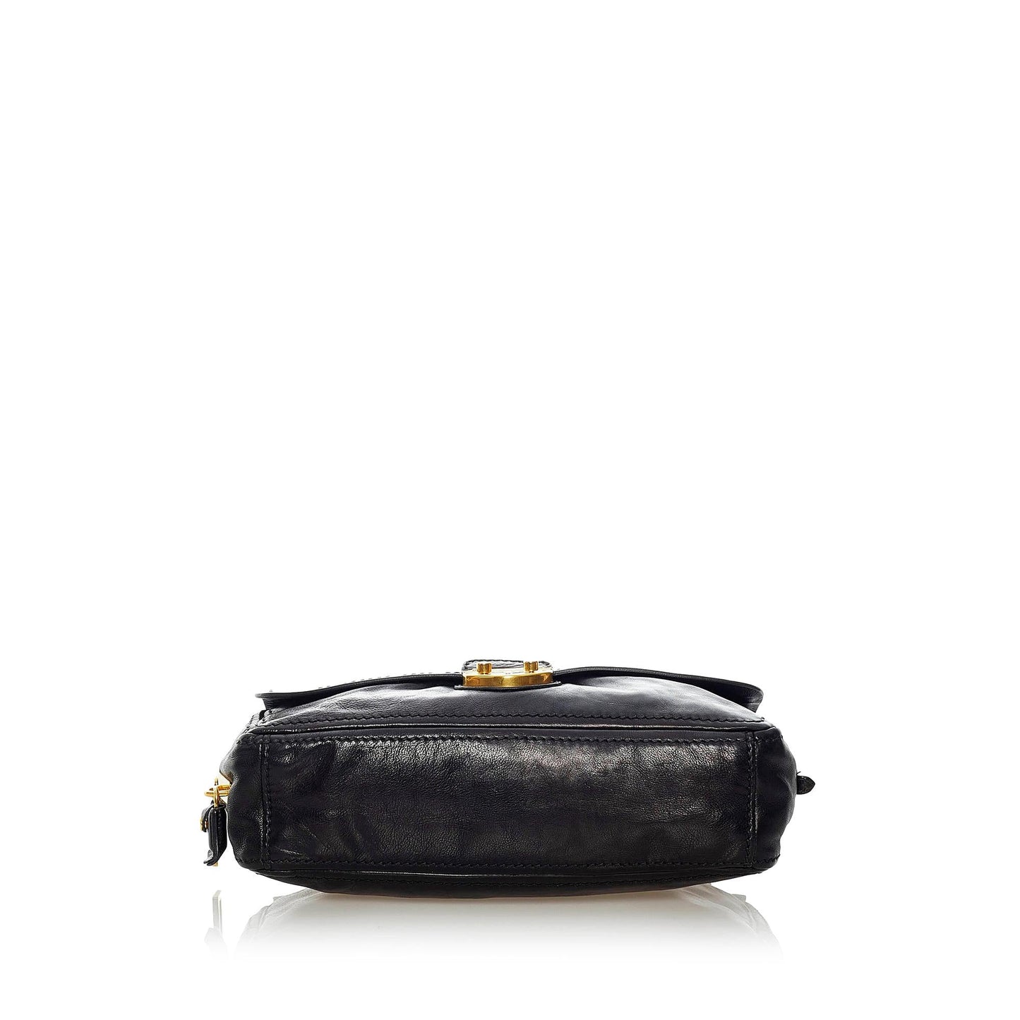 Prada Sound Lock Leather Chain Shoulder Bag (SHG-33005)