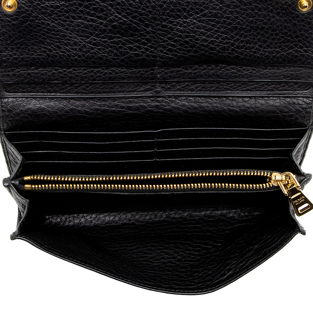 Prada Vitello Daino Long Wallet (SHF-16002)