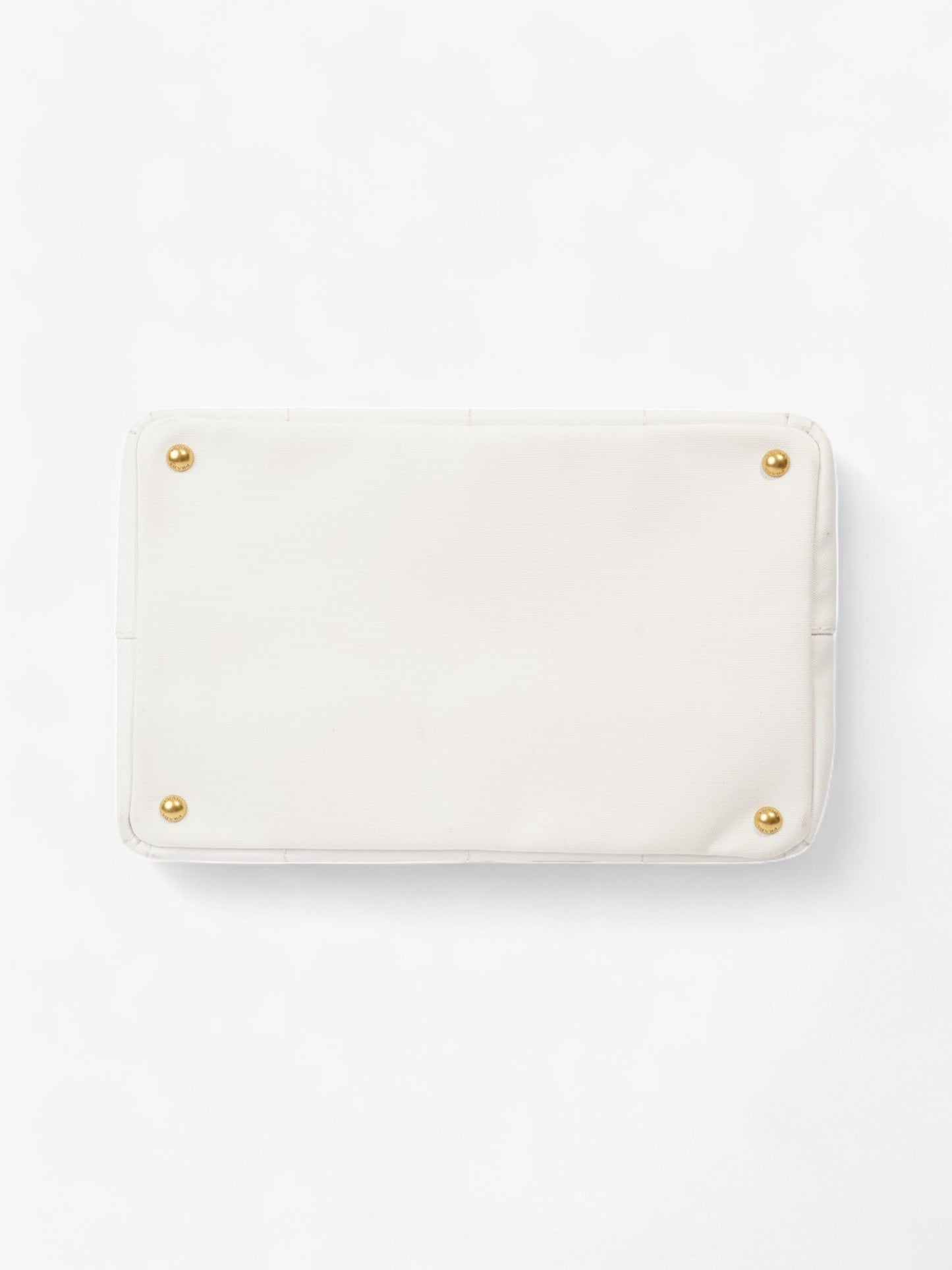 Prada Canapa Tote White / Navy Blue Canvas Medium