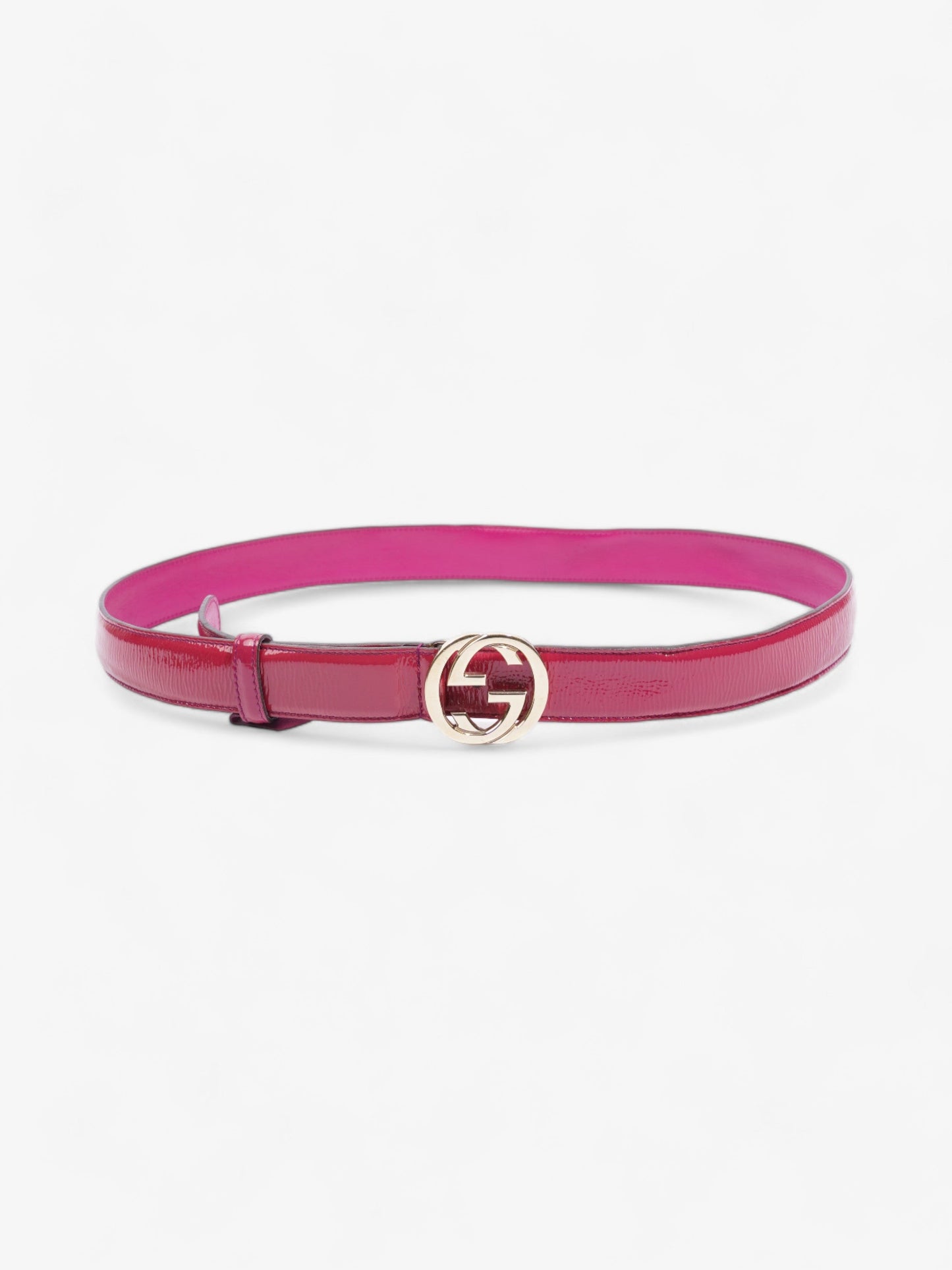 Gucci Interlocking G Belt Pink Patent Leather 95cm 38mm