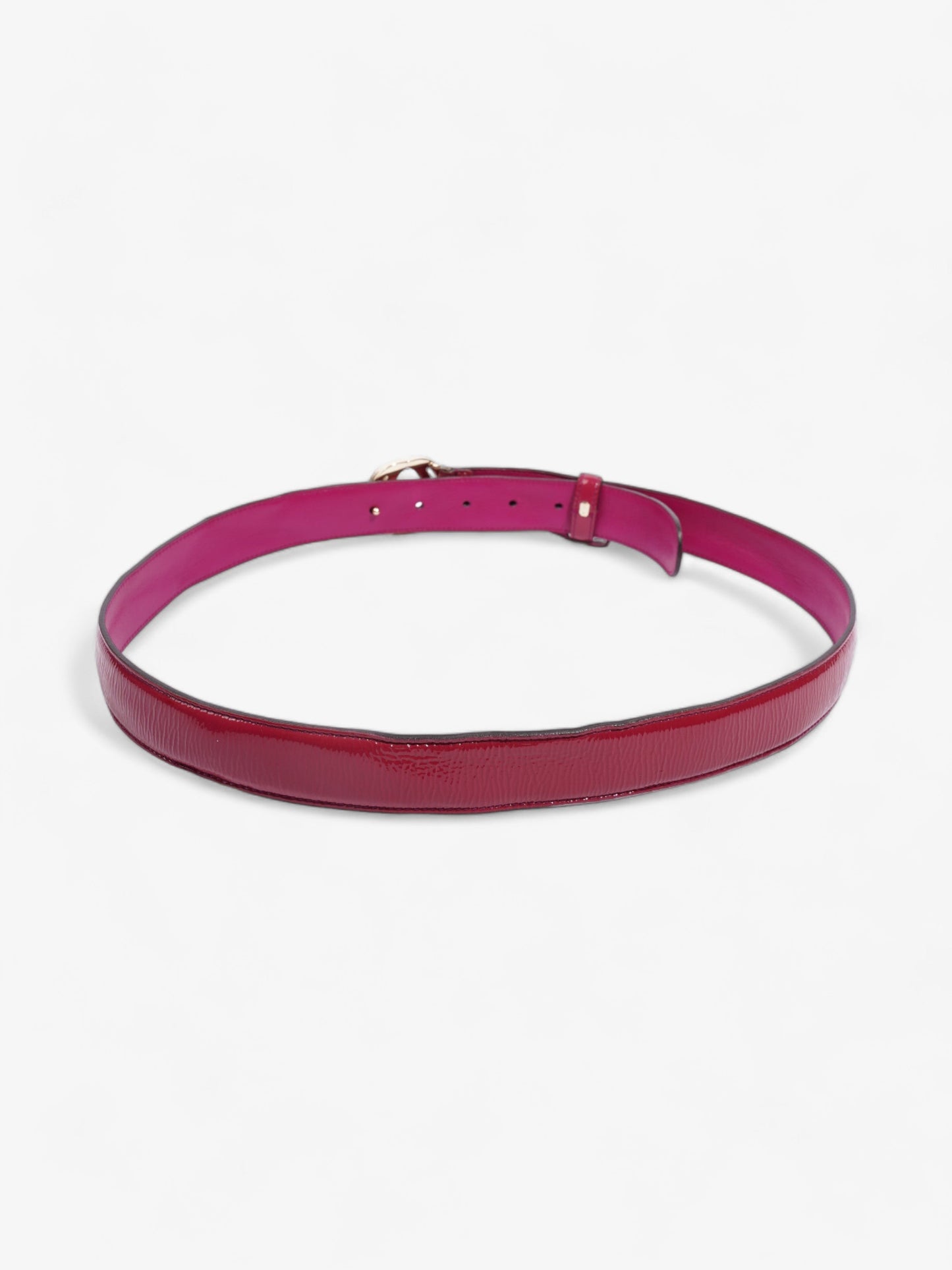 Gucci Interlocking G Belt Pink Patent Leather 95cm 38mm