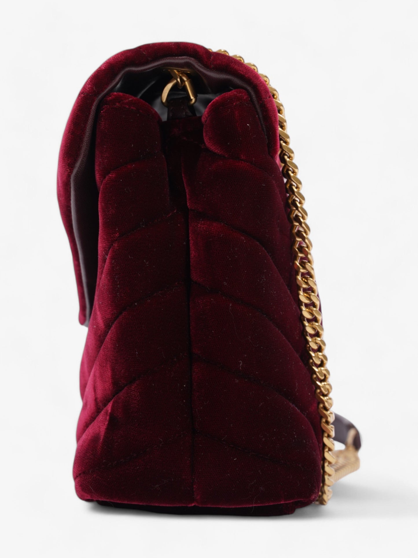 Saint Laurent Lou Lou Burgundy Velvet Small