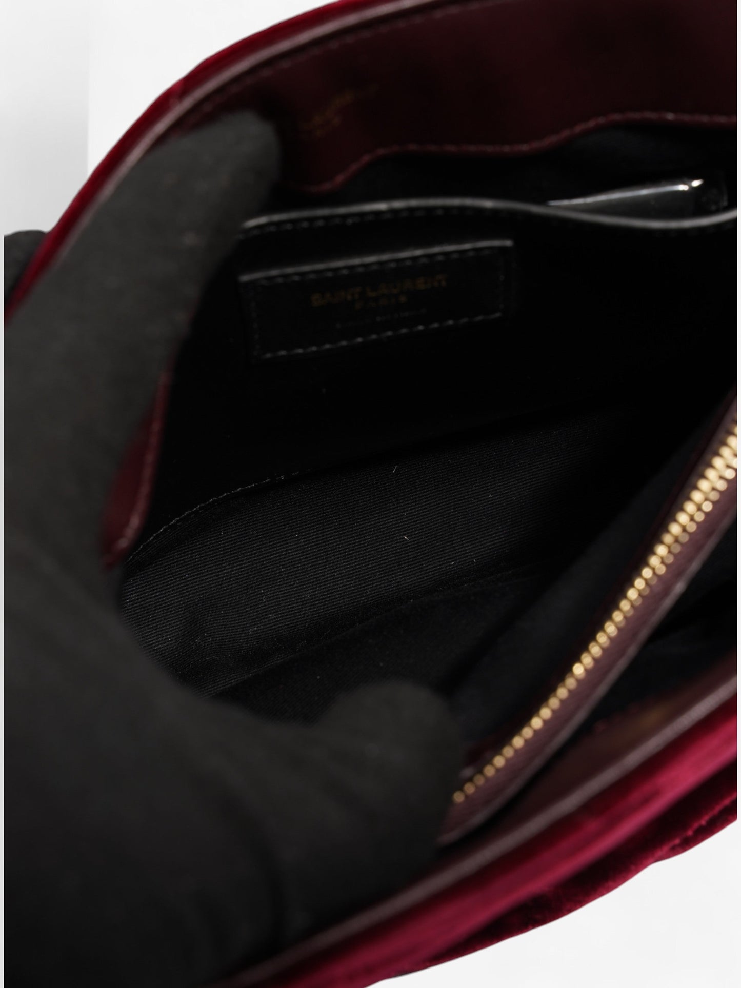 Saint Laurent Lou Lou Burgundy Velvet Small