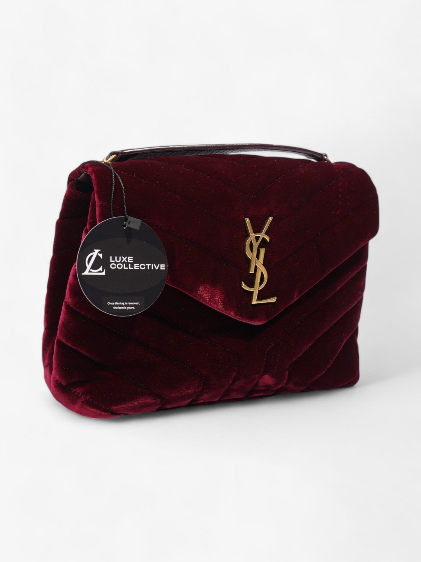 Saint Laurent Lou Lou Burgundy Velvet Small