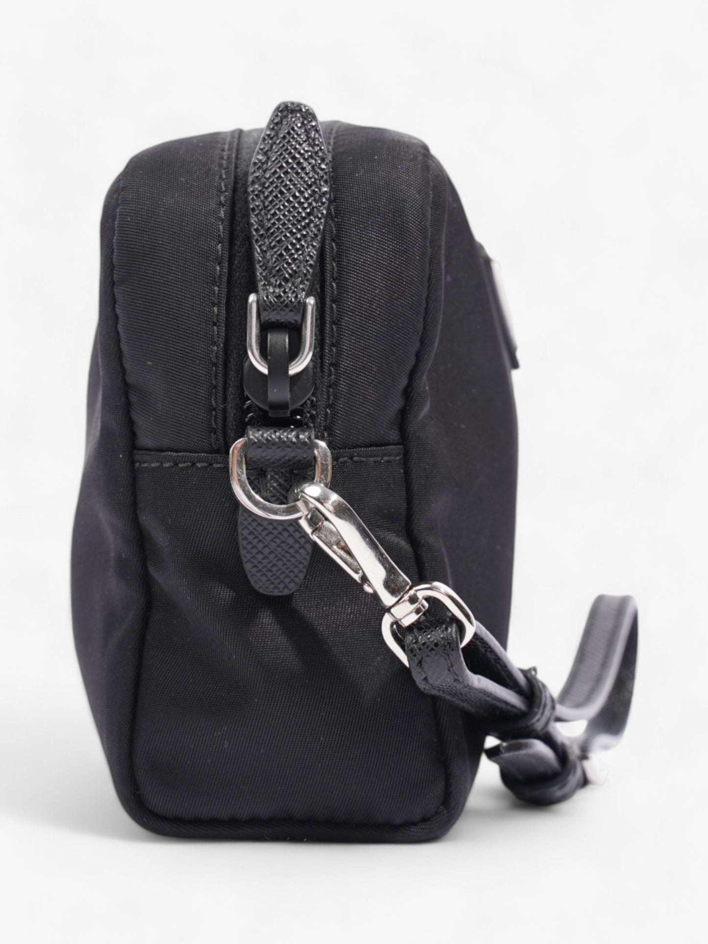 Prada Pouch Wristlet Black Re Nylon