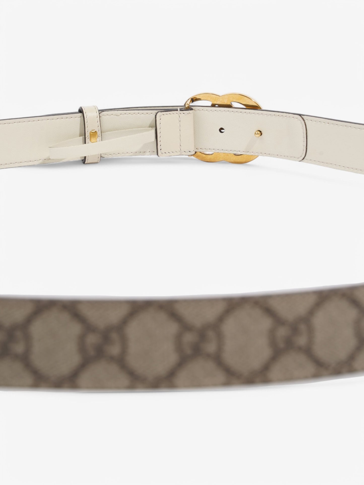 Gucci GG Blet Beige / White Coated Canvas