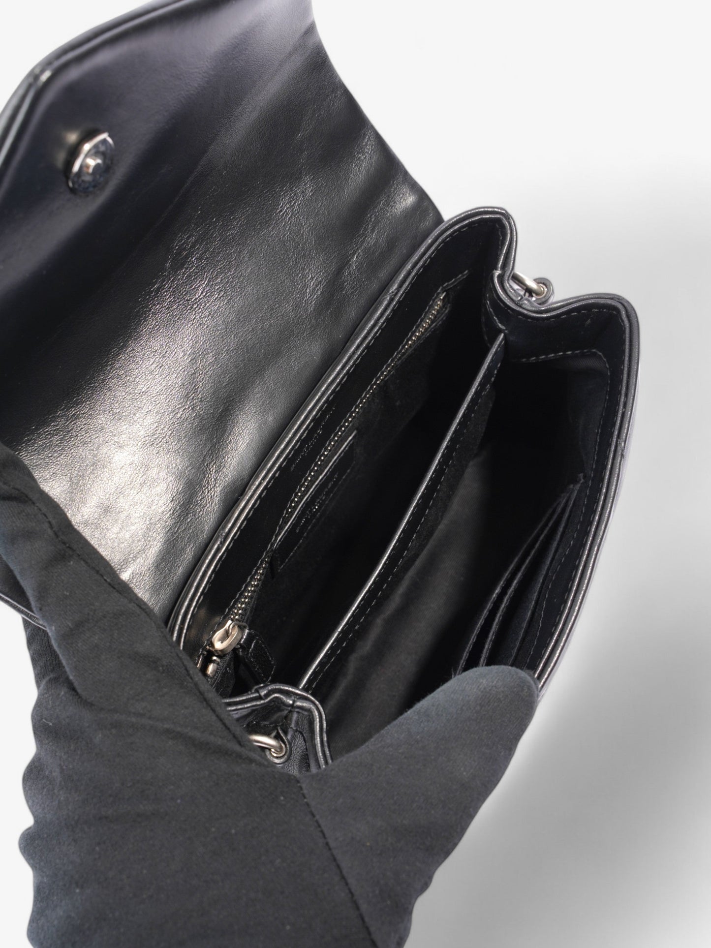 Saint Laurent Lou Lou Black Matelasse Leather Toy