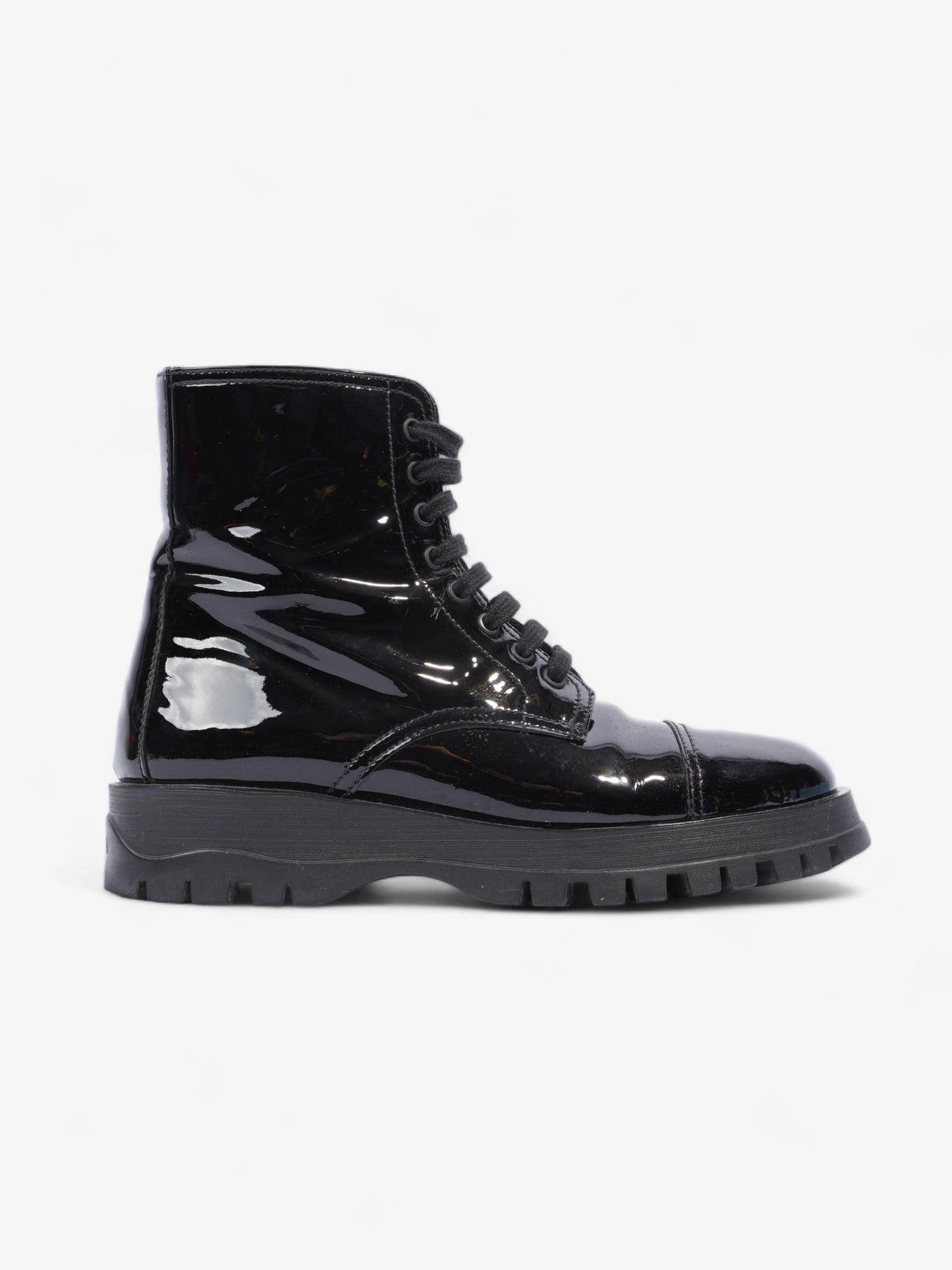 Prada Boots Black Patent Leather EU 36.5 UK 3.5
