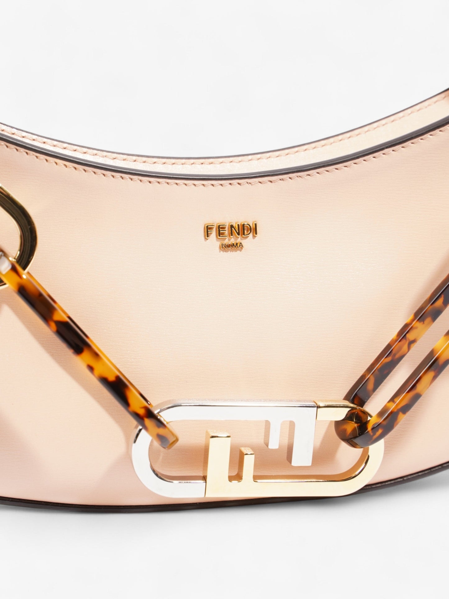 Fendi O Lock Swing Light Rose / Tortoise / Silver Calfskin Leather