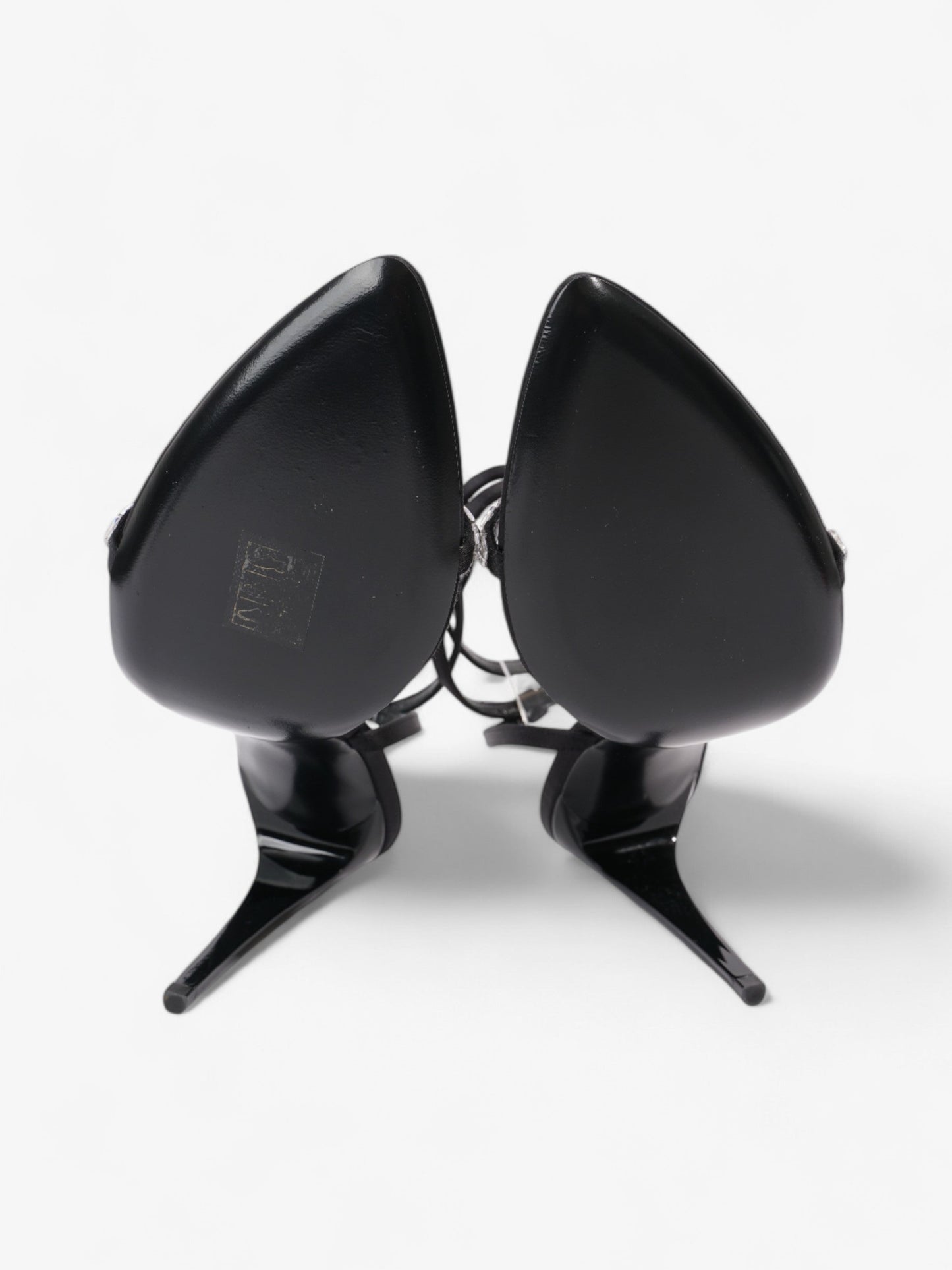 Saint Laurent Gloria  110 Black Satin EU 38.5 UK 5.5