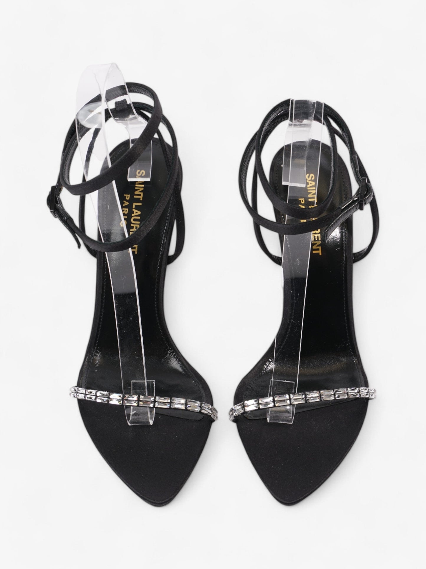 Saint Laurent Gloria  110 Black Satin EU 38.5 UK 5.5