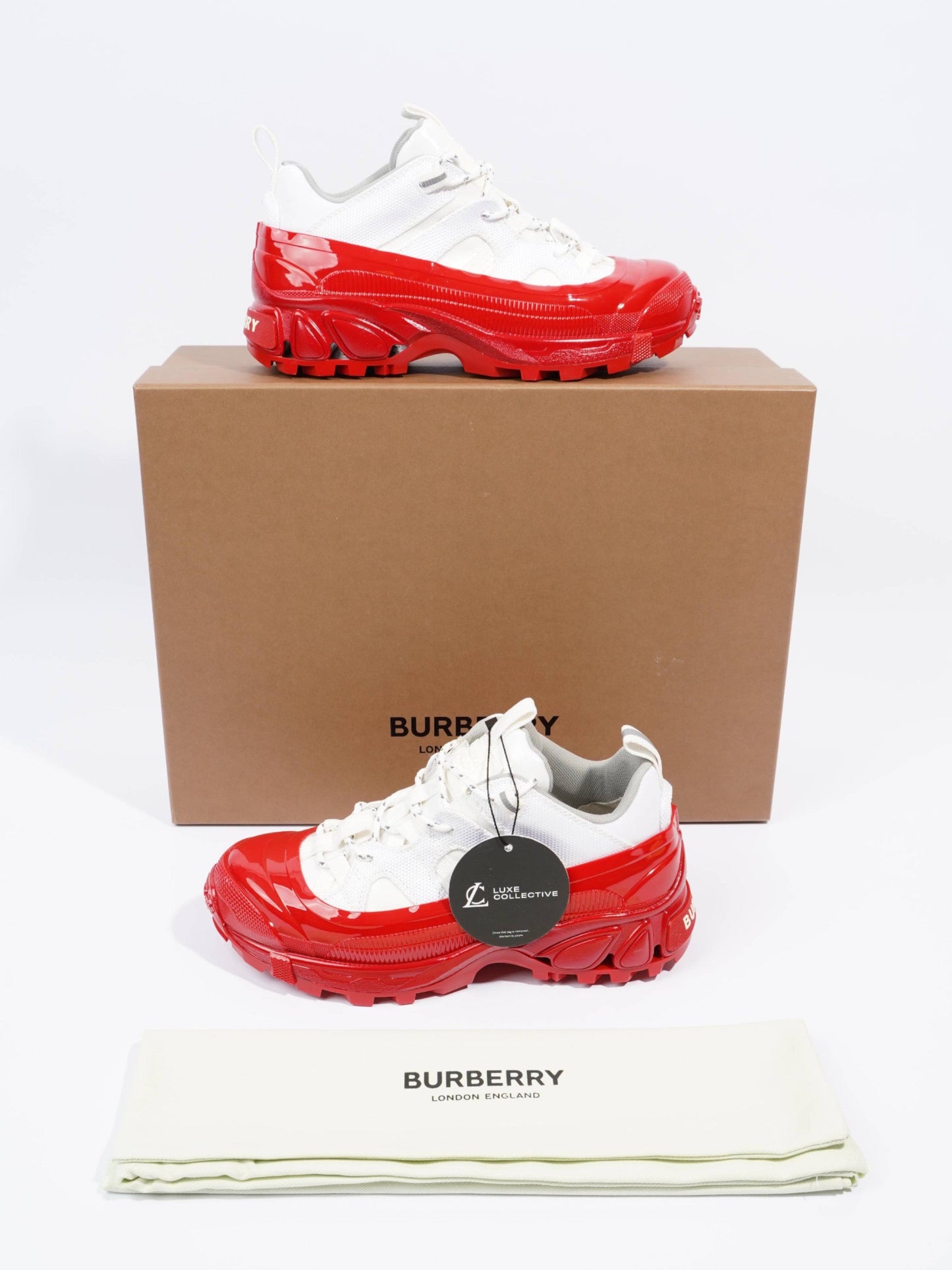 Burberry Arthur White / Red Nylon EU 35 UK 2