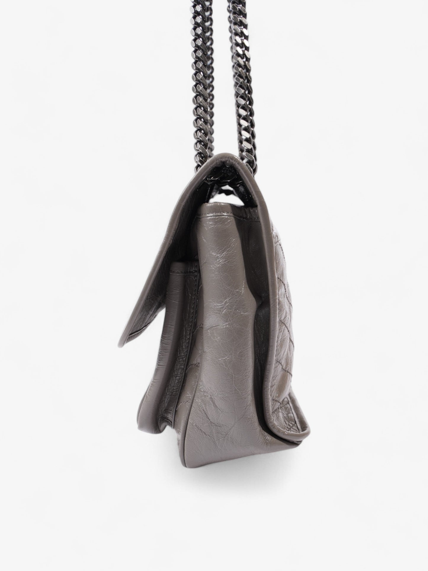 Saint Laurent Niki Grey Calfskin Leather Medium