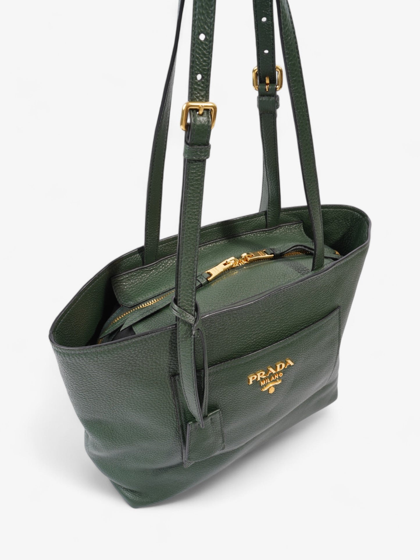Prada Tote Green Leather