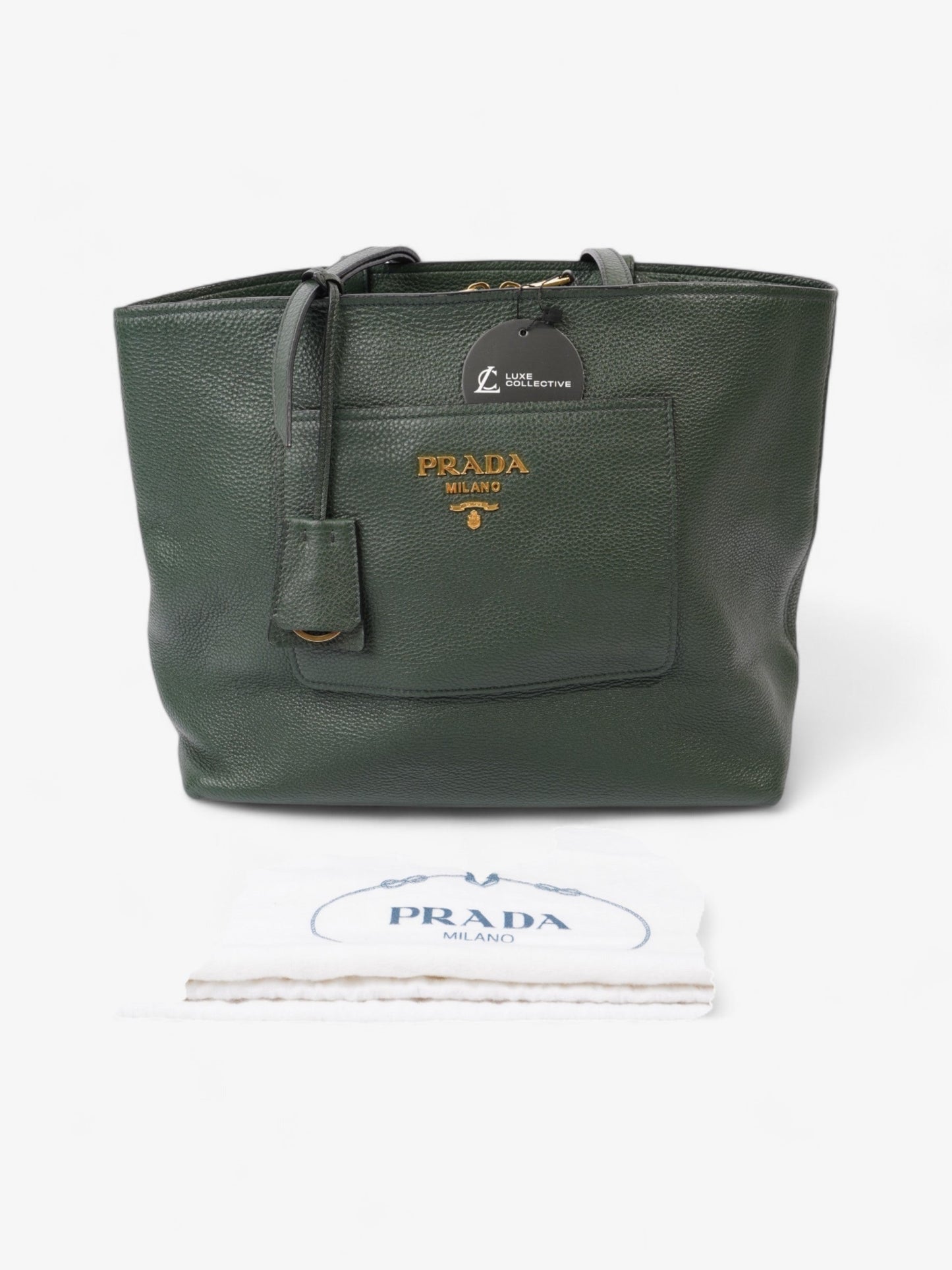 Prada Tote Green Leather