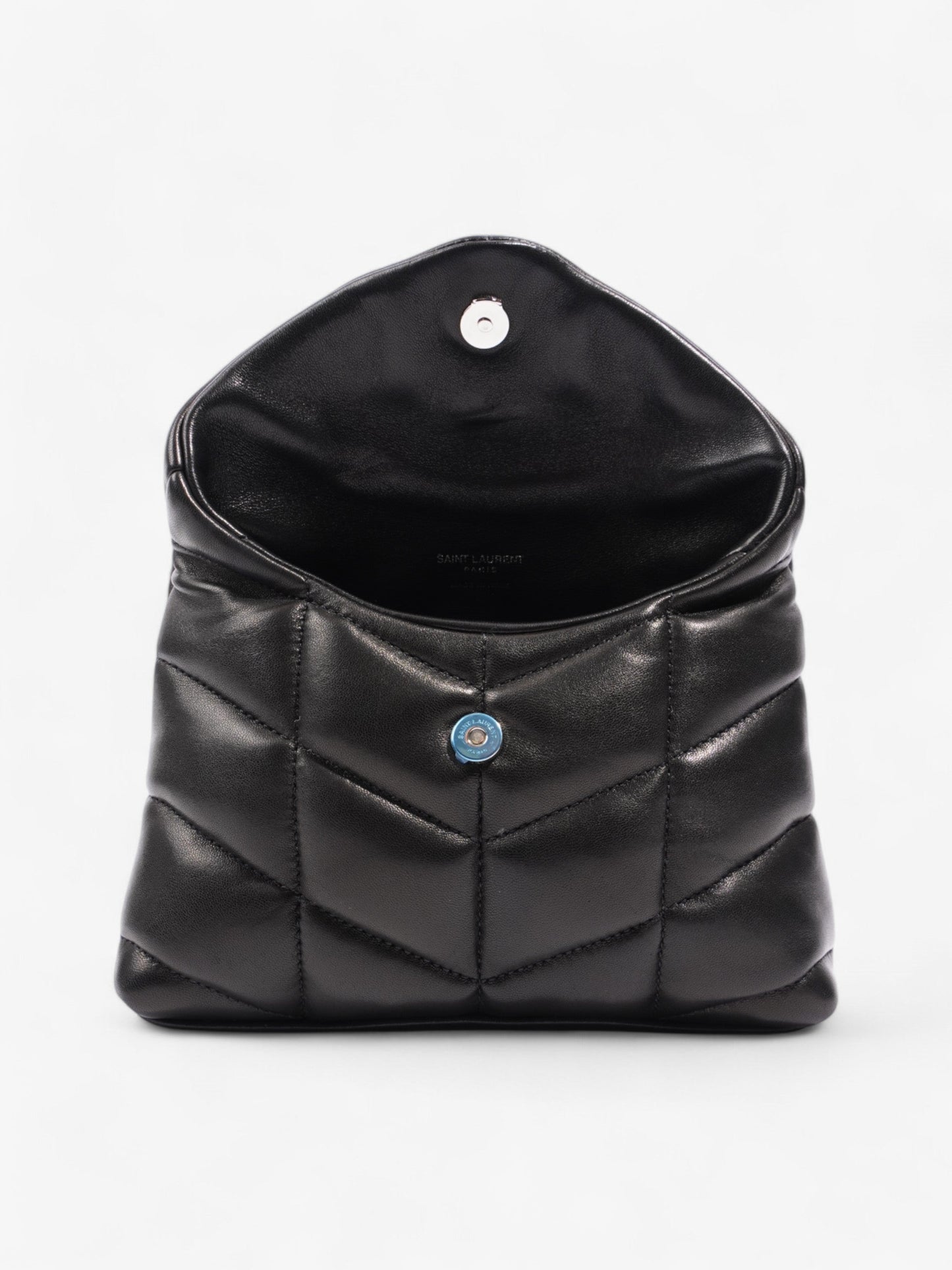 Saint Laurent Puffy Pouch Black Calfskin Leather
