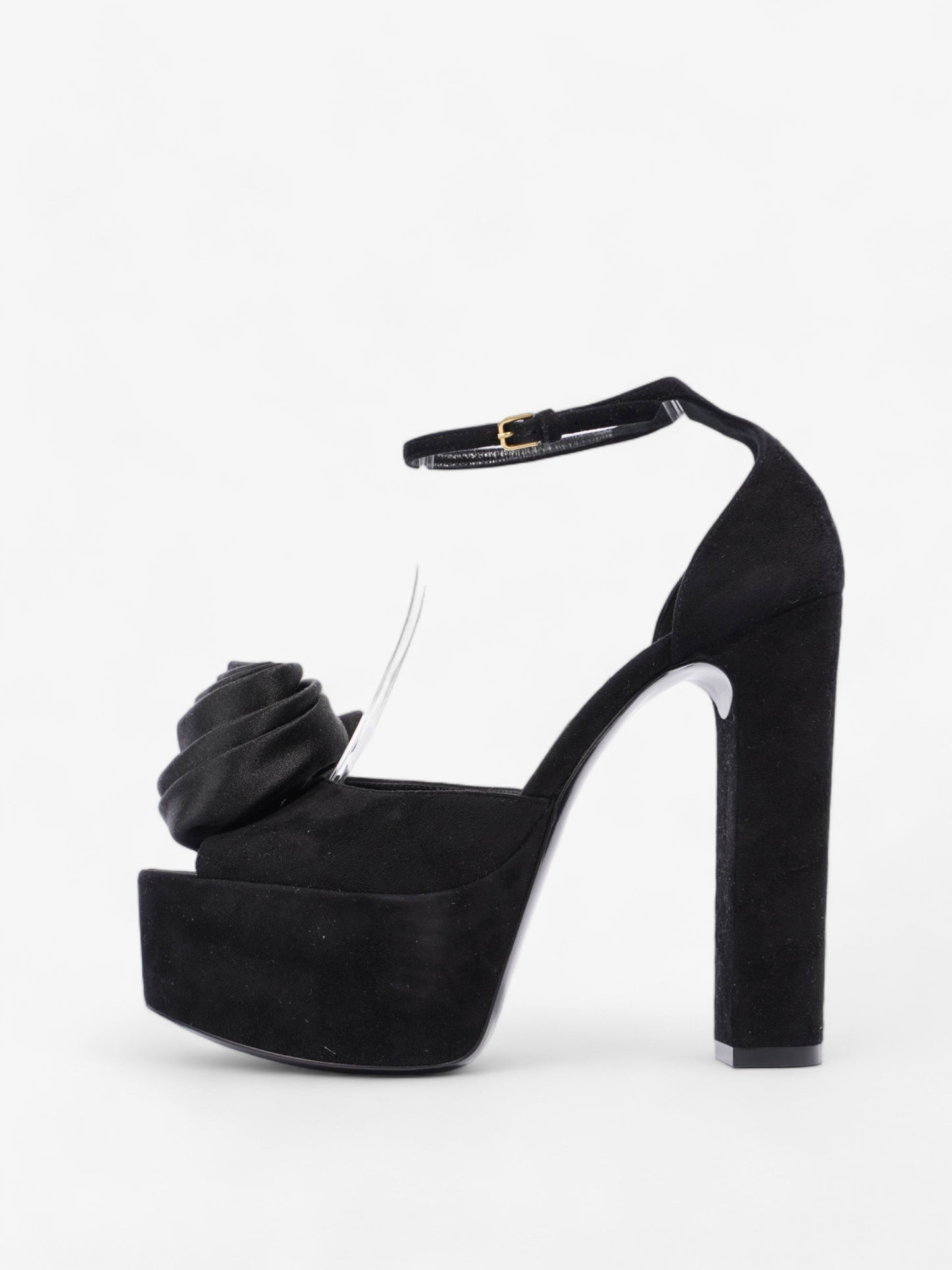 Saint Laurent Platform Sandal 130 Black Velvet EU 38 UK 5