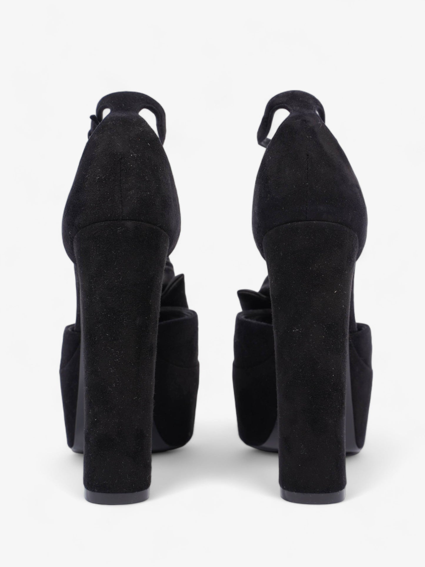 Saint Laurent Platform Sandal 130 Black Velvet EU 38 UK 5
