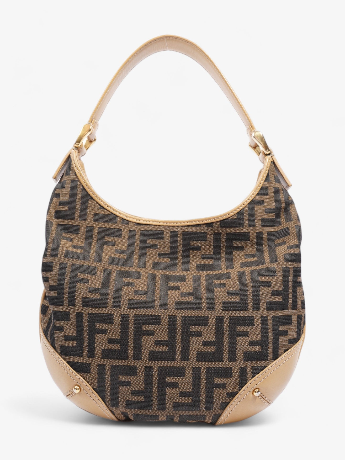 Fendi Zucca Tobacco Hobo Brown Canvas