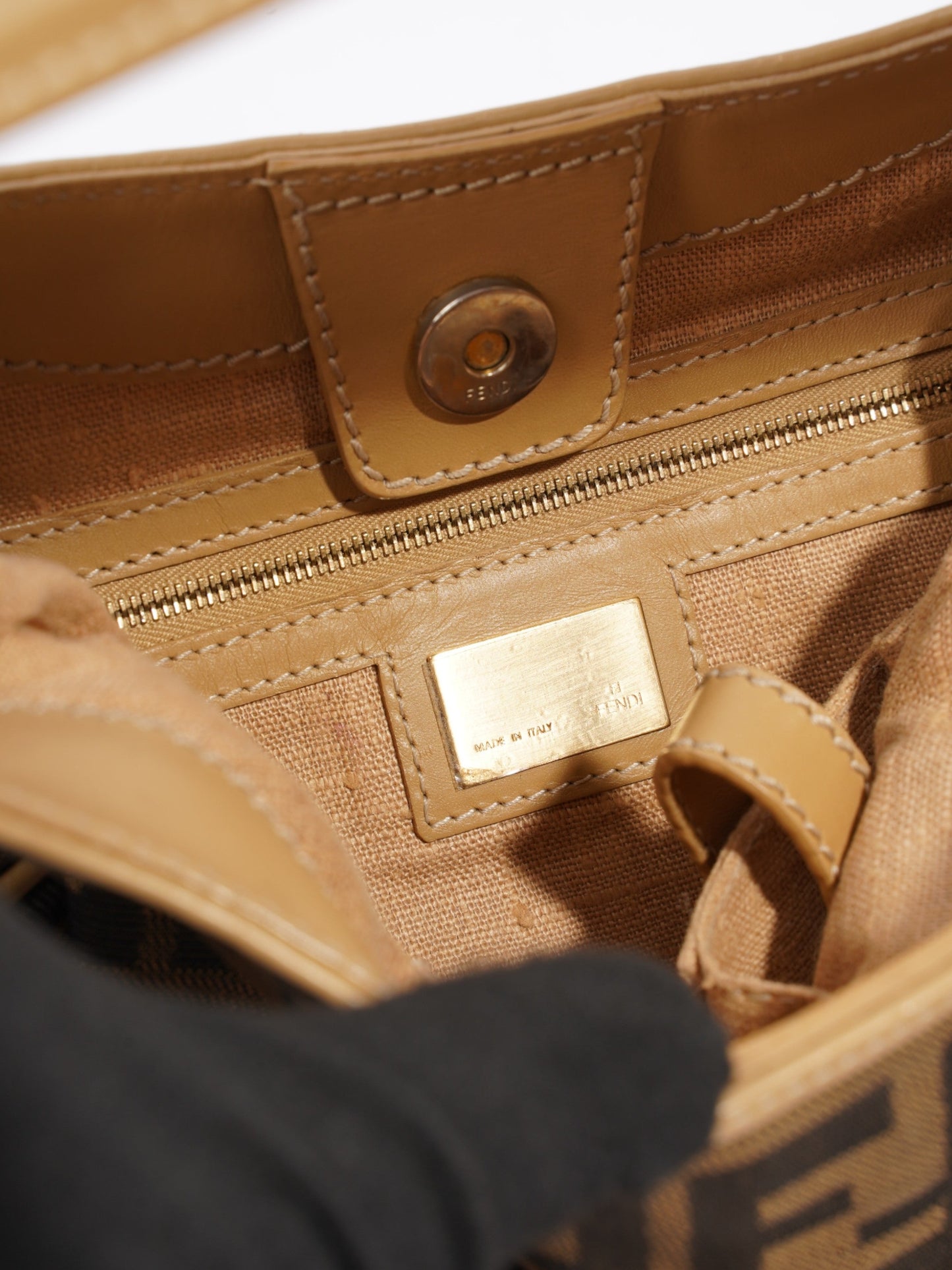 Fendi Zucca Tobacco Hobo Brown Canvas