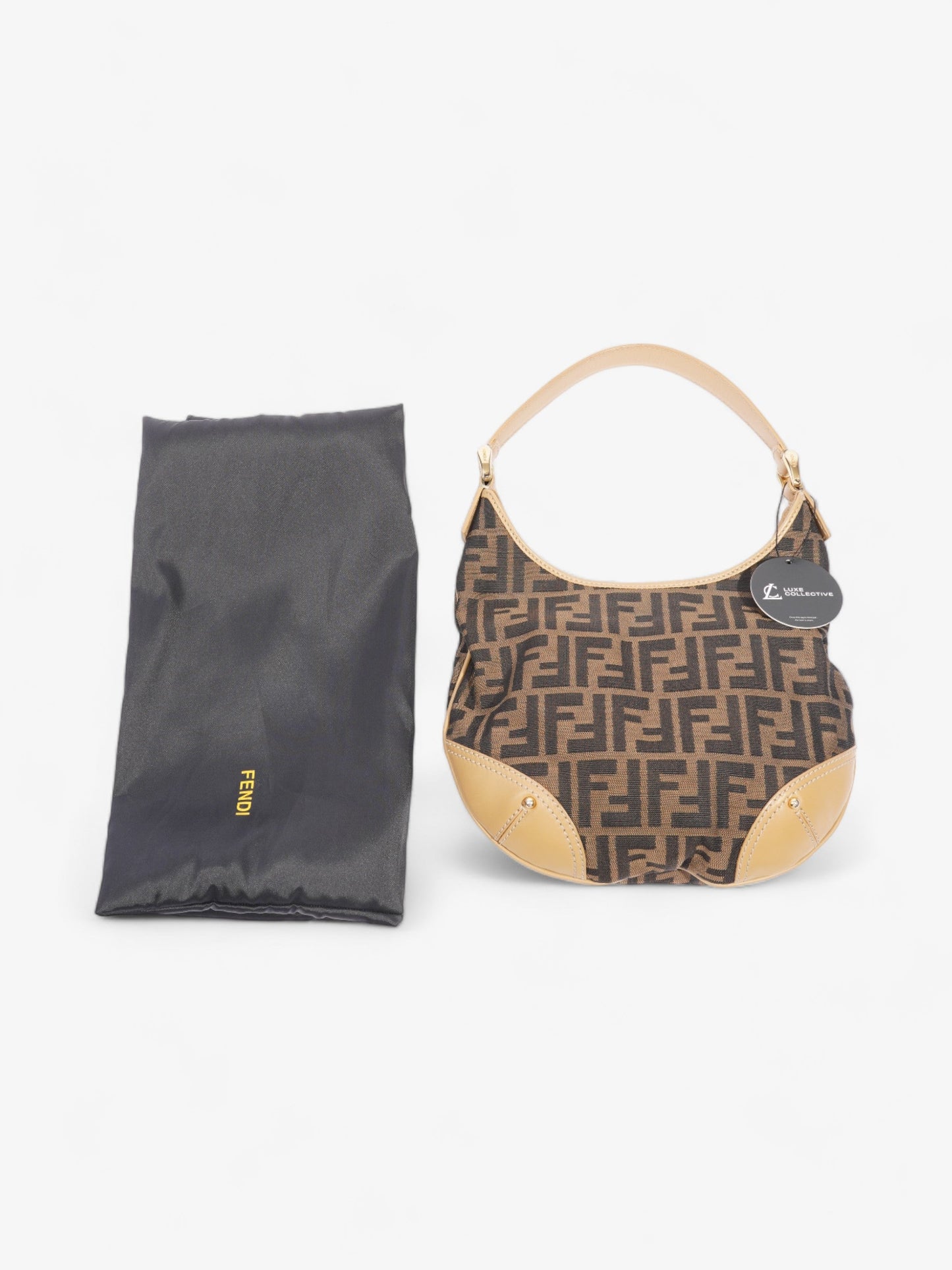 Fendi Zucca Tobacco Hobo Brown Canvas