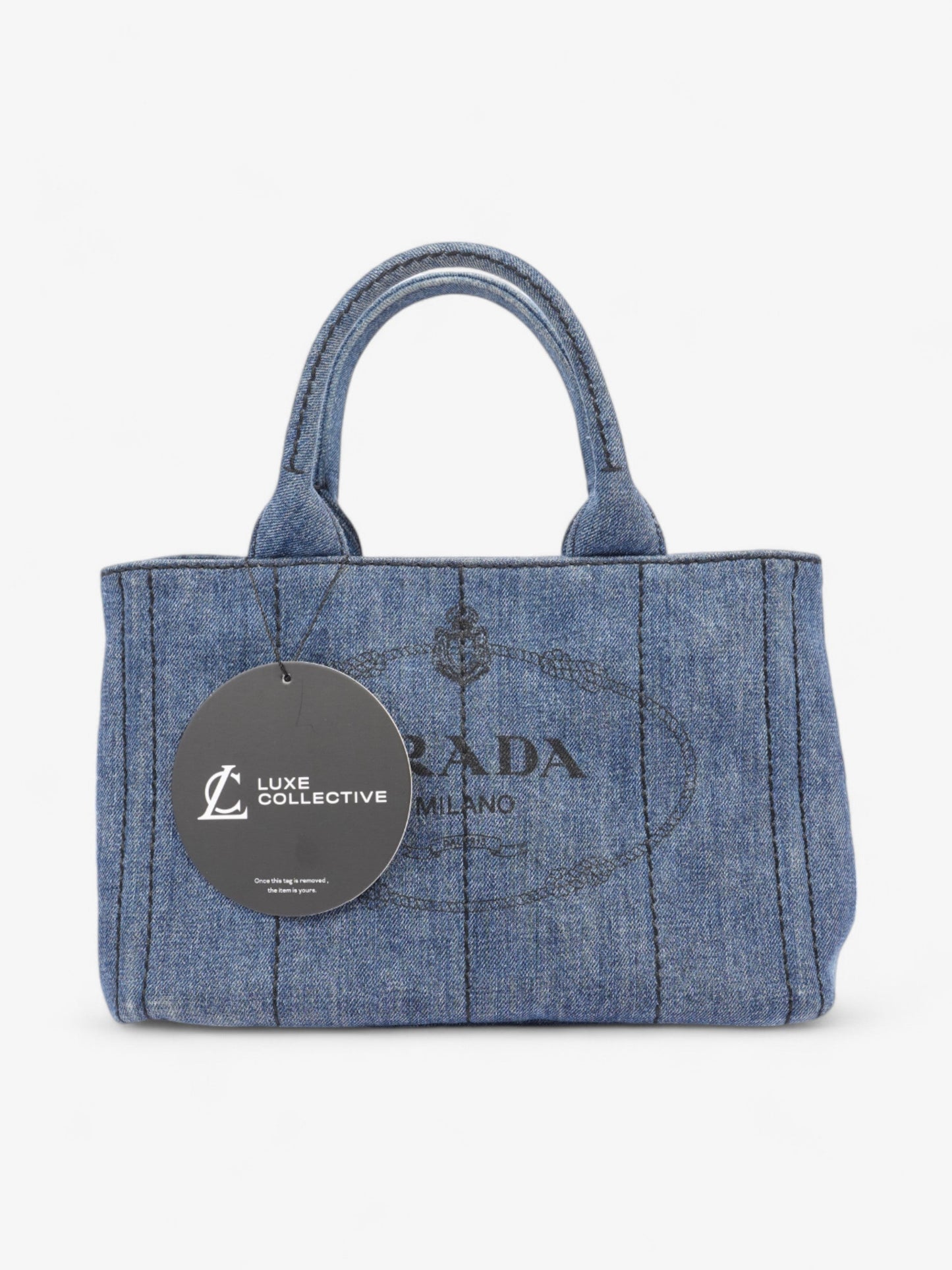 Prada Canapa Tote Denim / Black Denim