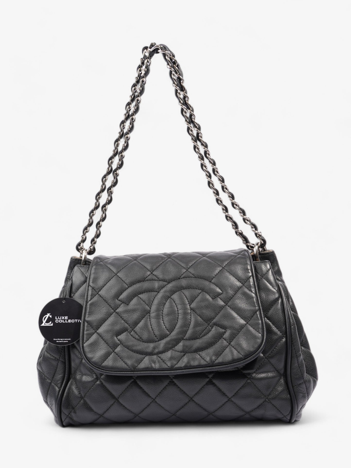 Chanel CC Accordion Flap Black Caviar Leather