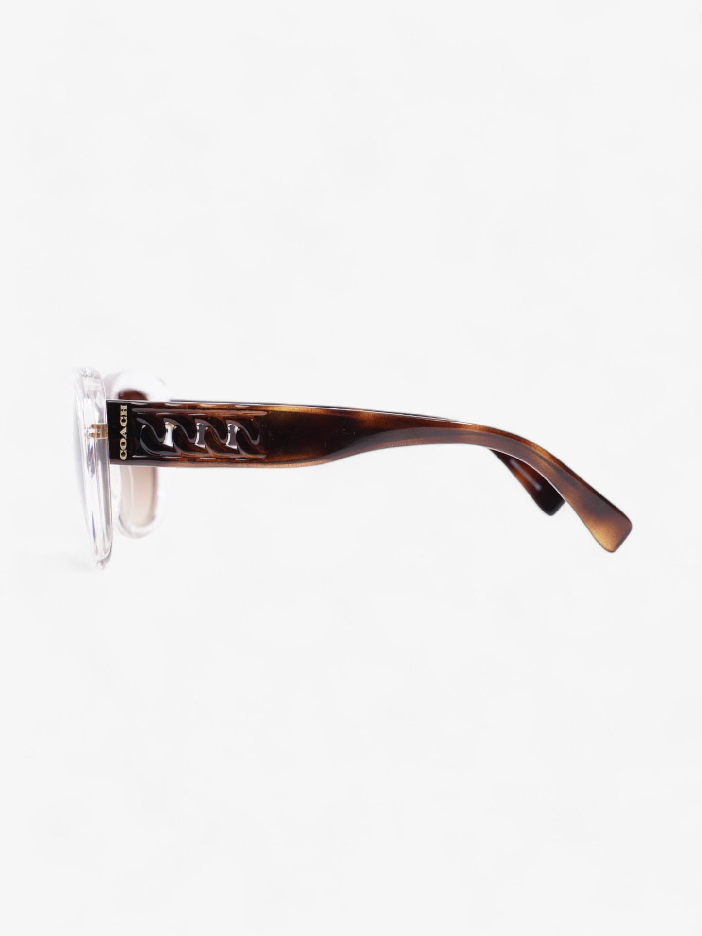 Coach Clear Frame Sunglasses Crystal / Dark Tortoise Acetate 135mm