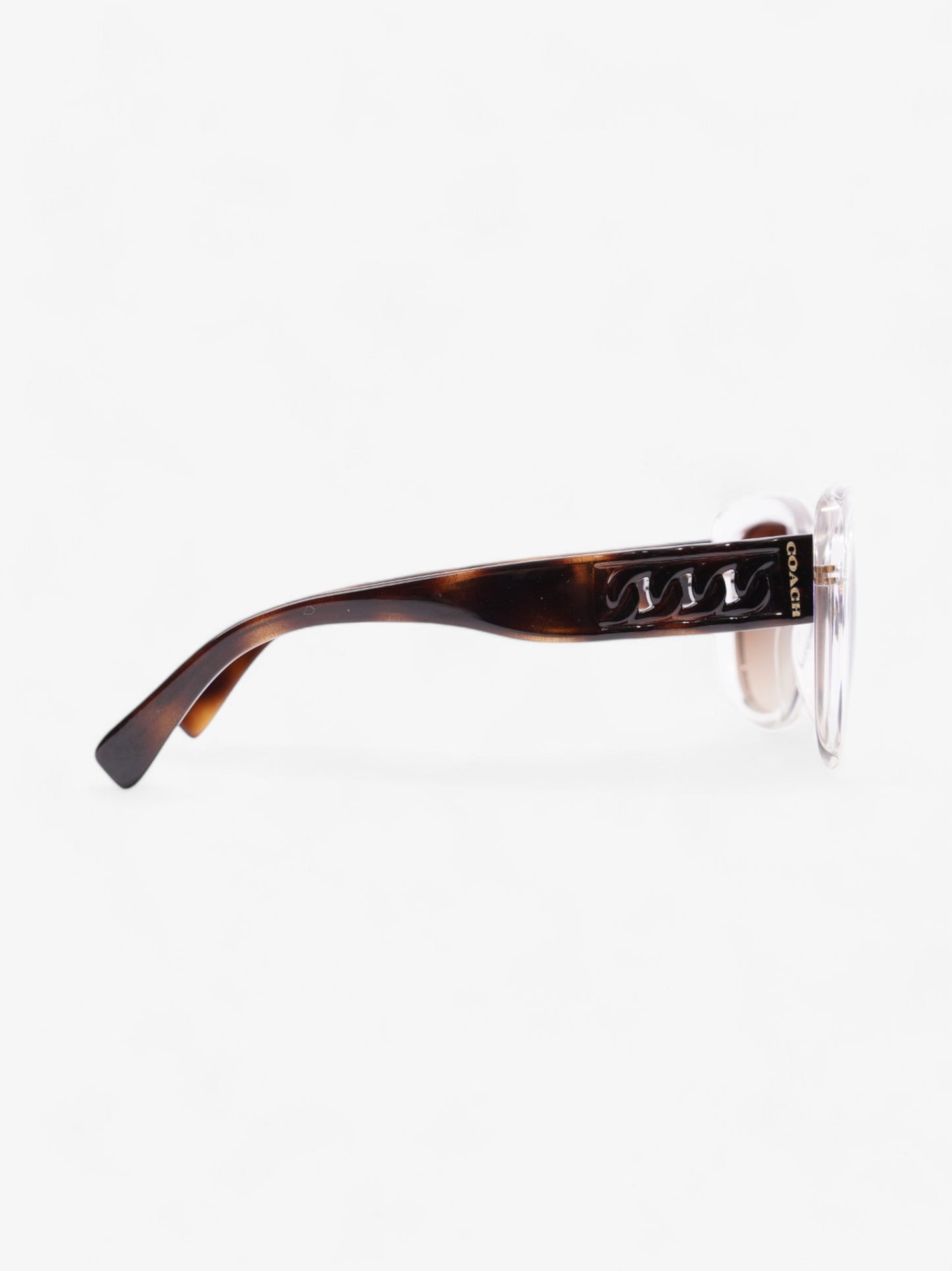 Coach Clear Frame Sunglasses Crystal / Dark Tortoise Acetate 135mm