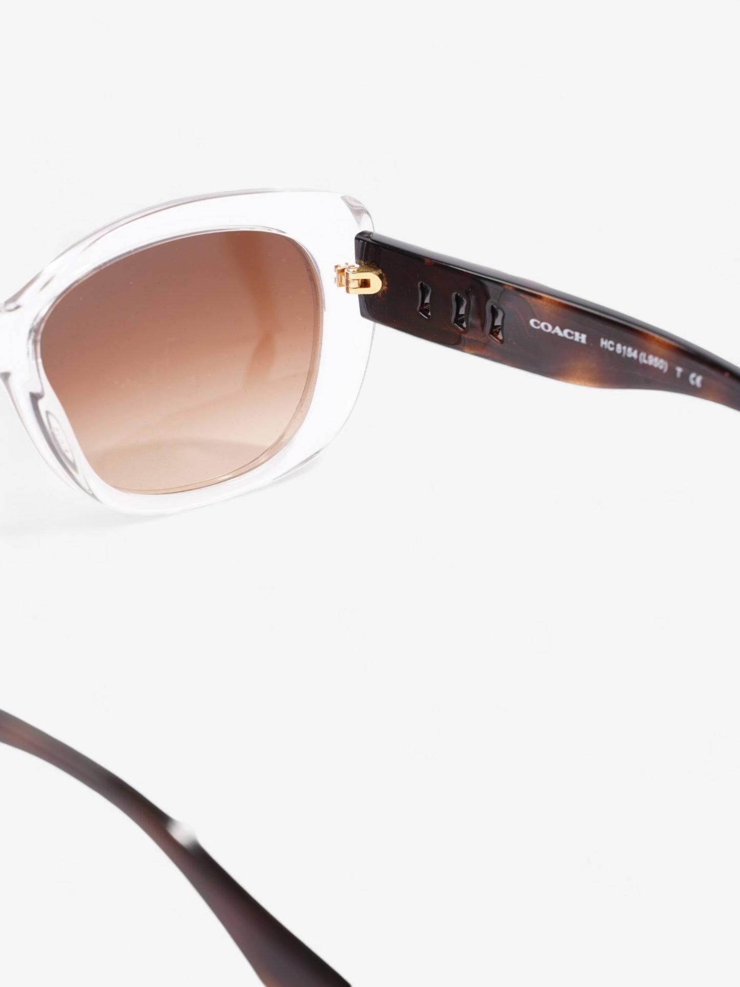Coach Clear Frame Sunglasses Crystal / Dark Tortoise Acetate 135mm