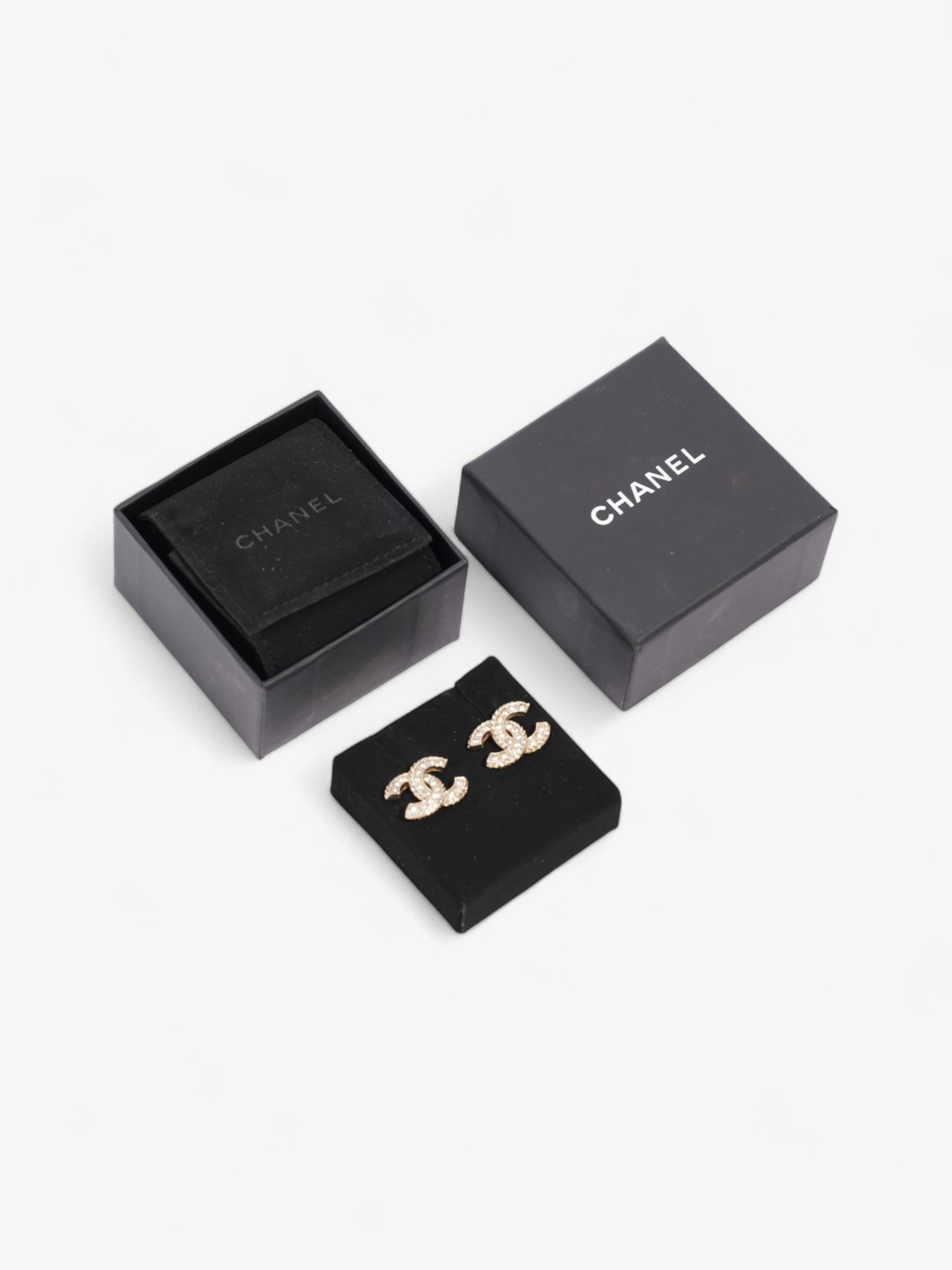 Chanel CC Earrings Gold Base Metal