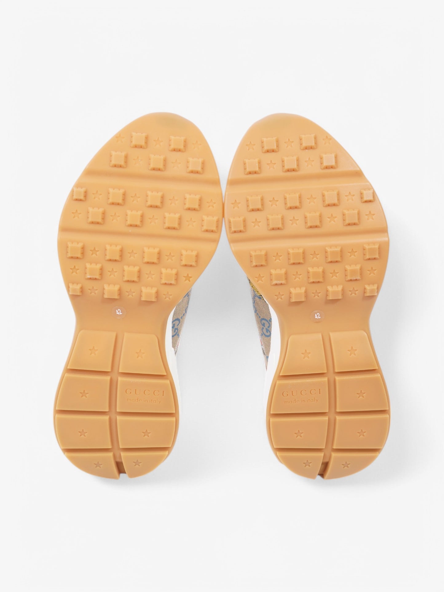 Gucci Rhyton Sneakers Orange / Yellow / White Canvas EU 42 UK 8