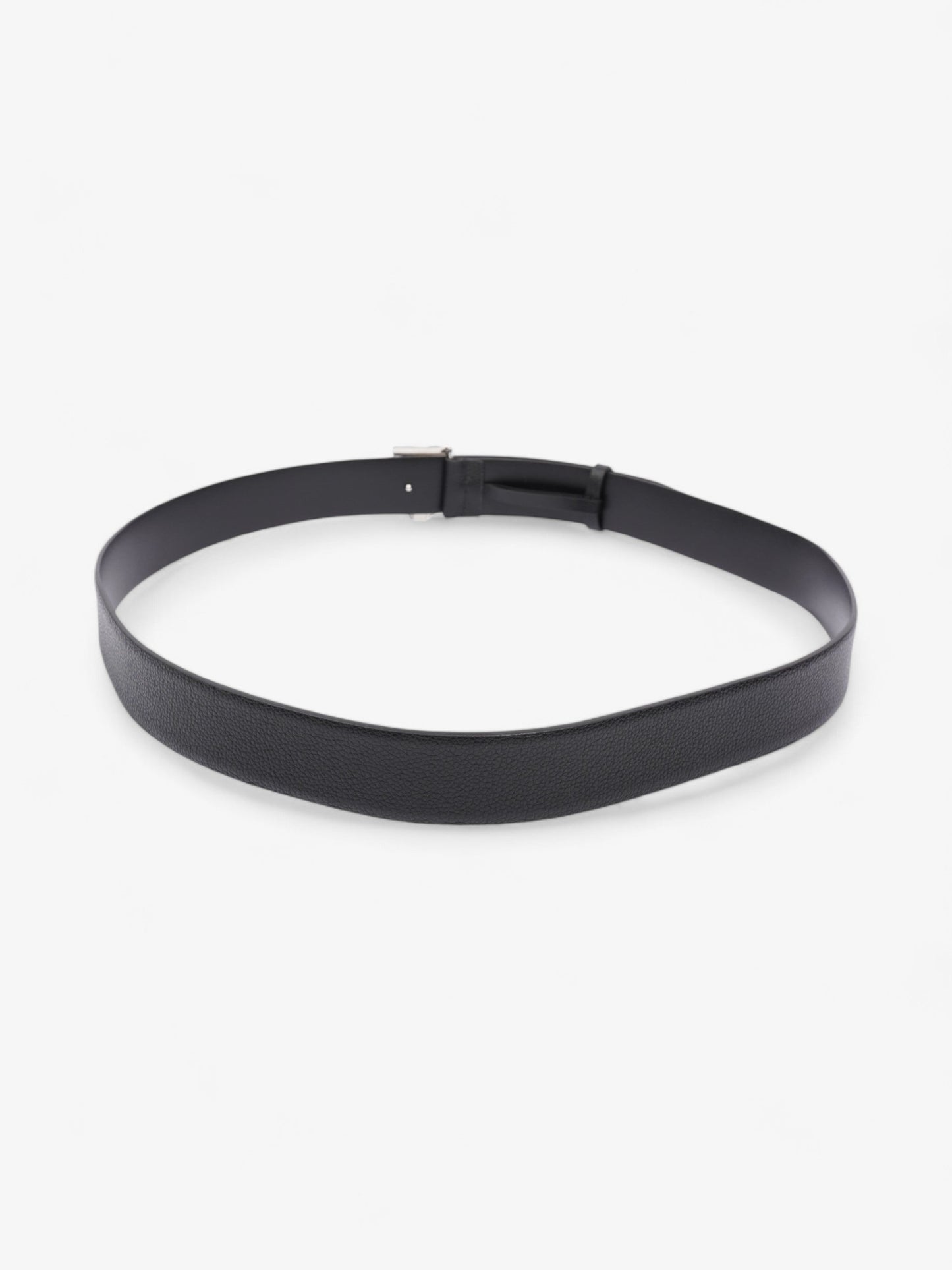 Burberry Monogram TB Belt Black / Silver Leather 110cm / 44"