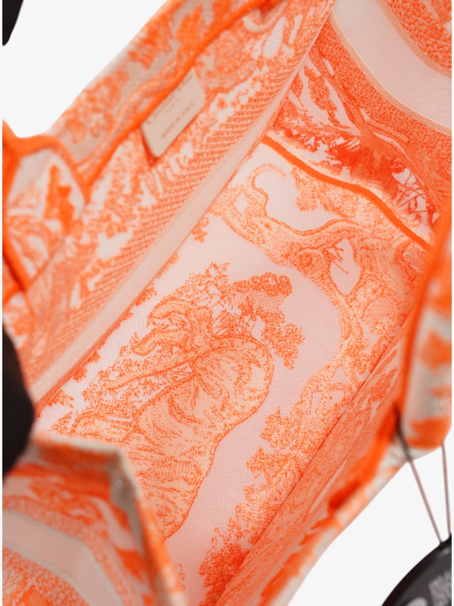 Christian Dior Book Tote Fluorescent Orange / White Mesh Medium